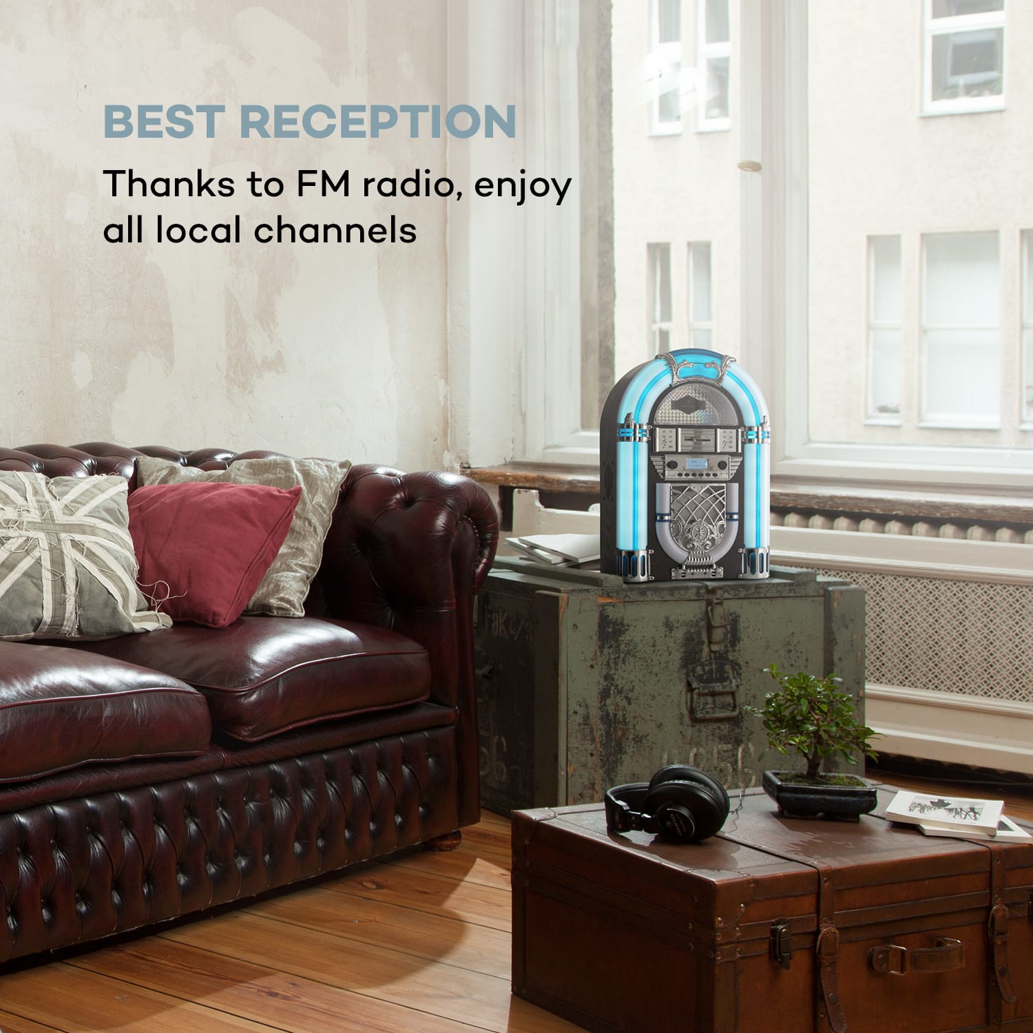 Arizona DAB+ jukebox, BT, DAB+/FM-radio, USB, SD, MP3, cd-speler 