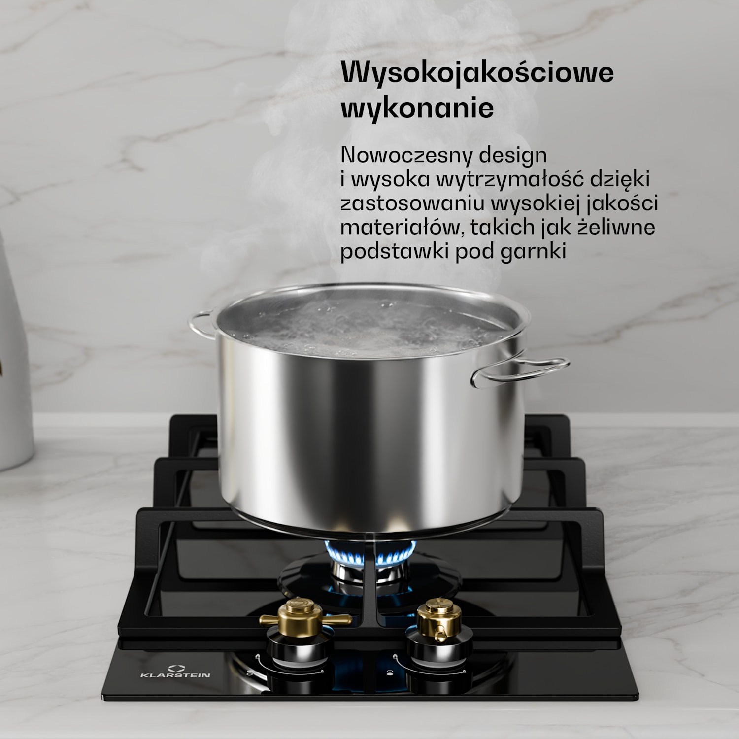 Victoria Domino, płyta gazowa, 2 palniki typu Sabaf, szkło ceramiczne, styl retro 