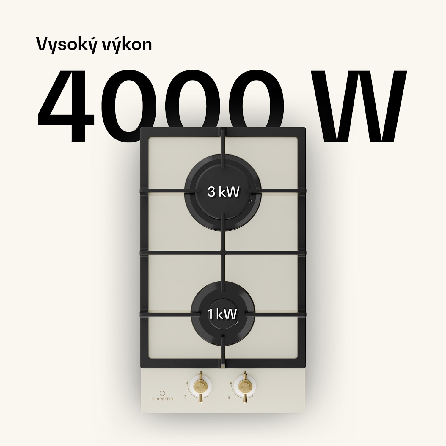 Victoria Domino, plynová varná deska, 2 hořáky Sabaf, sklokeramická deska, retro design 