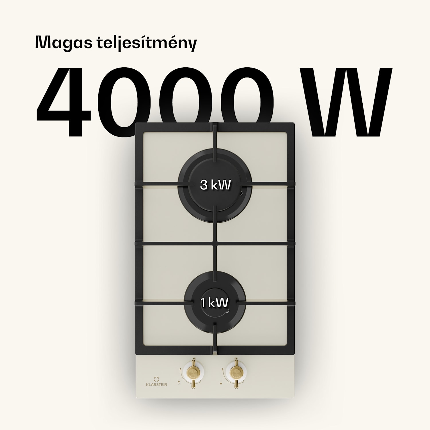 Victoria Domino, gázfőzőlap, 2 Sabaf égő, üvegkerámia, retró design 