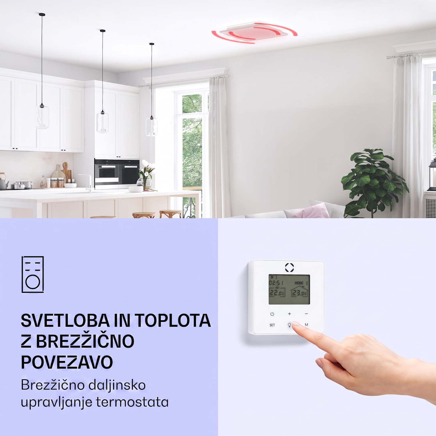 Wondersky, infrardeči stropni grelec, 350W, 60 x 6,5 x 60 cm (ŠxVxG), IP44 350 W | Enojni panel