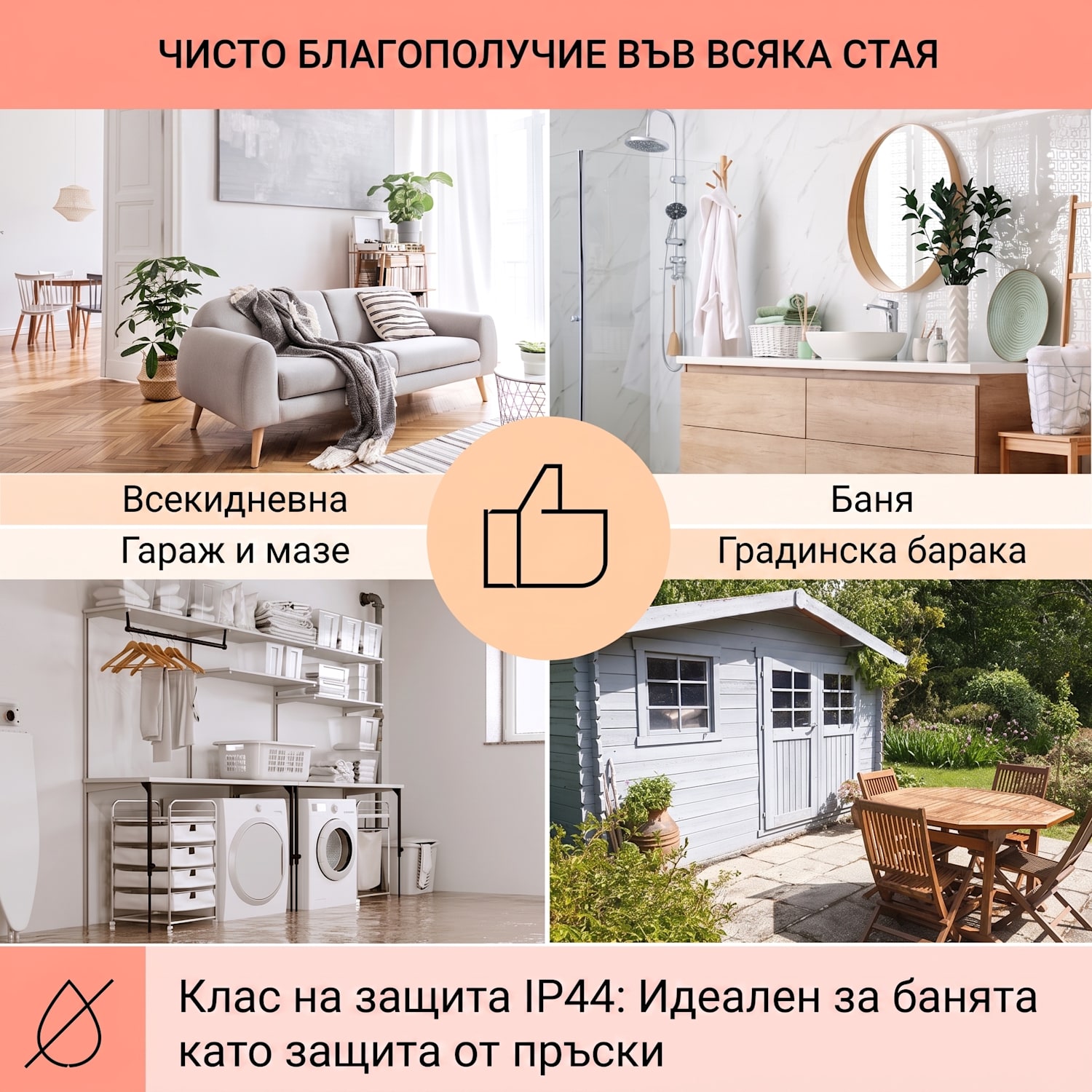 Wondersky, Таванен инфрачервяен отоплител, 700W, 60 x 6 x 120 см (Ш х В х Д), IP44 700 W | Единичен панел