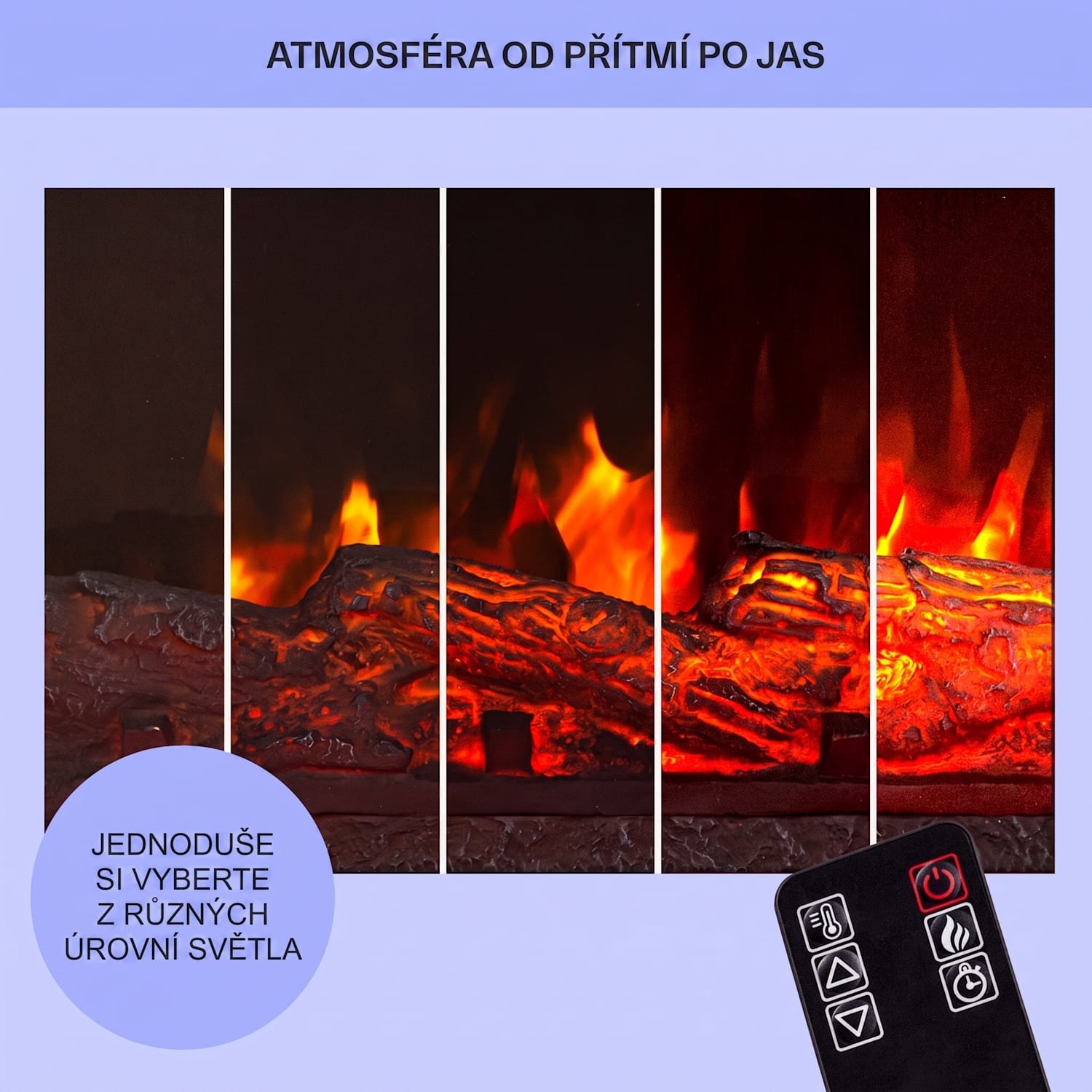 Studio Light & Fire 3 Smart, elektrický krb, 1000/2000 W, MDF, WiFi Control Klasický | Ano | Bílá