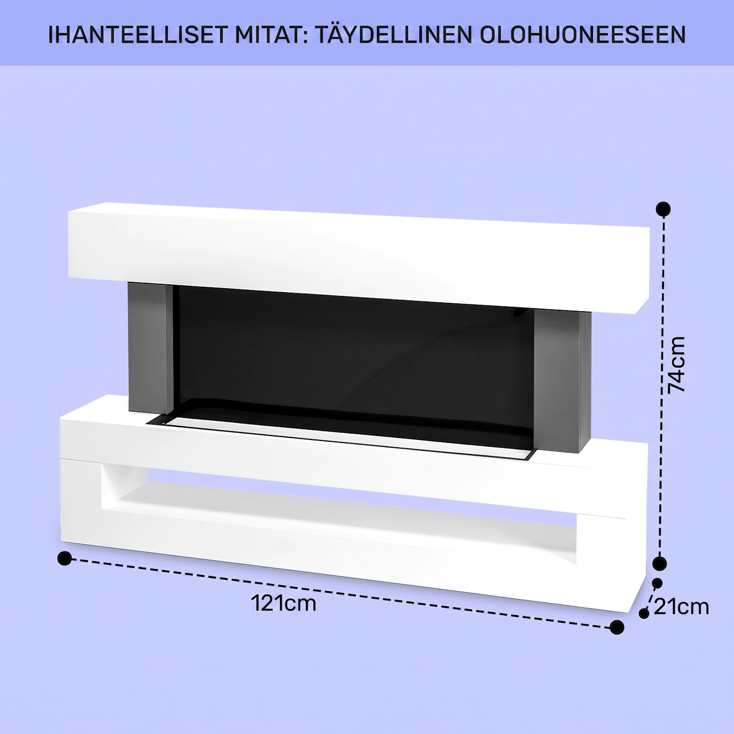 Studio Light & Fire 3 Smart -takka 1000/2000 W MDF WiFi-ohjaus Klassinen | kyllä | Valkoinen