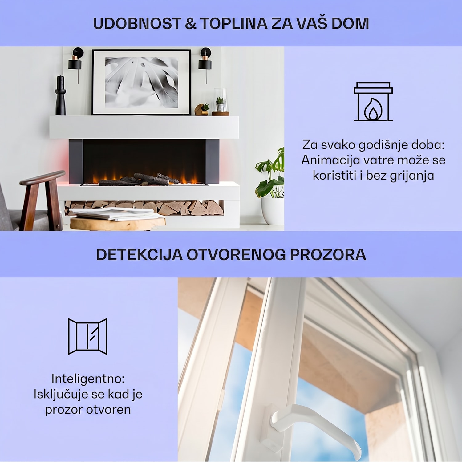Studio Light & Fire 3 Smart, kamin, 1000/2000W, MDF, WiFi Control klasična | Da | Bijela