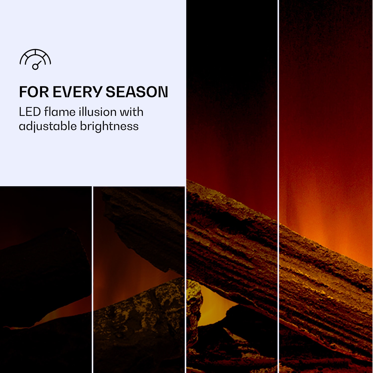 Studio Light & Fire 3 Smart, krb, 1000/2000 W, MDF, WiFi Control klasické | áno | Biela