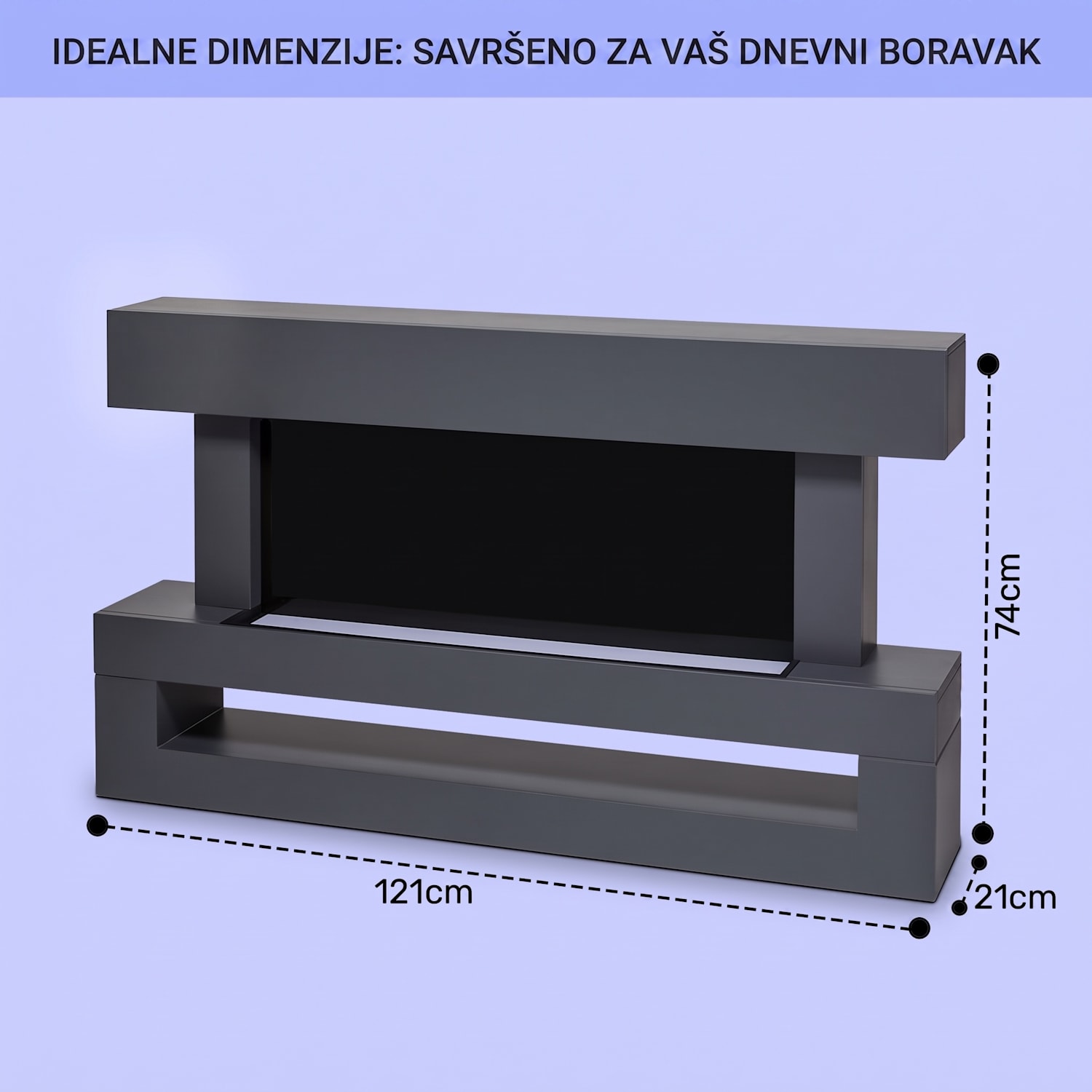 Studio Light & Fire 3 Smart, kamin, 1000/2000W, MDF, WiFi Control 