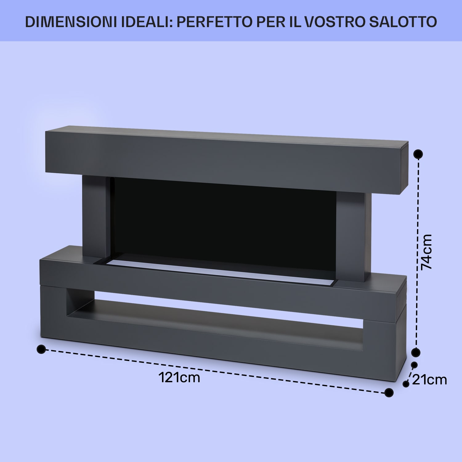 Studio Light & Fire 3 Smart - Camino 1000/2000 W, MDF, controllo tramite WiFi Classico | SÌ | Grigio scuro