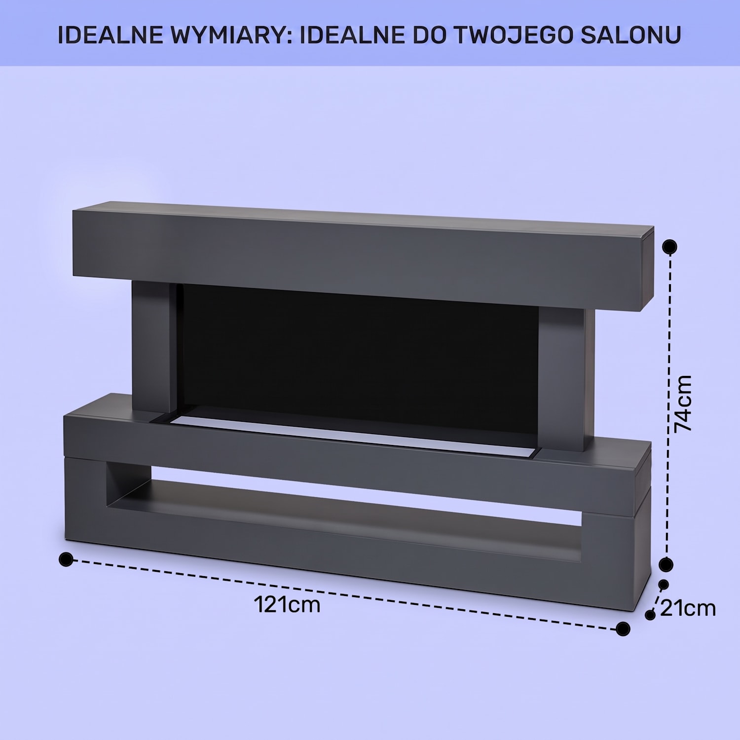 Studio Light & Fire 3 Smart, kominek, 1000/2000 W, MDF, WiFi Control 