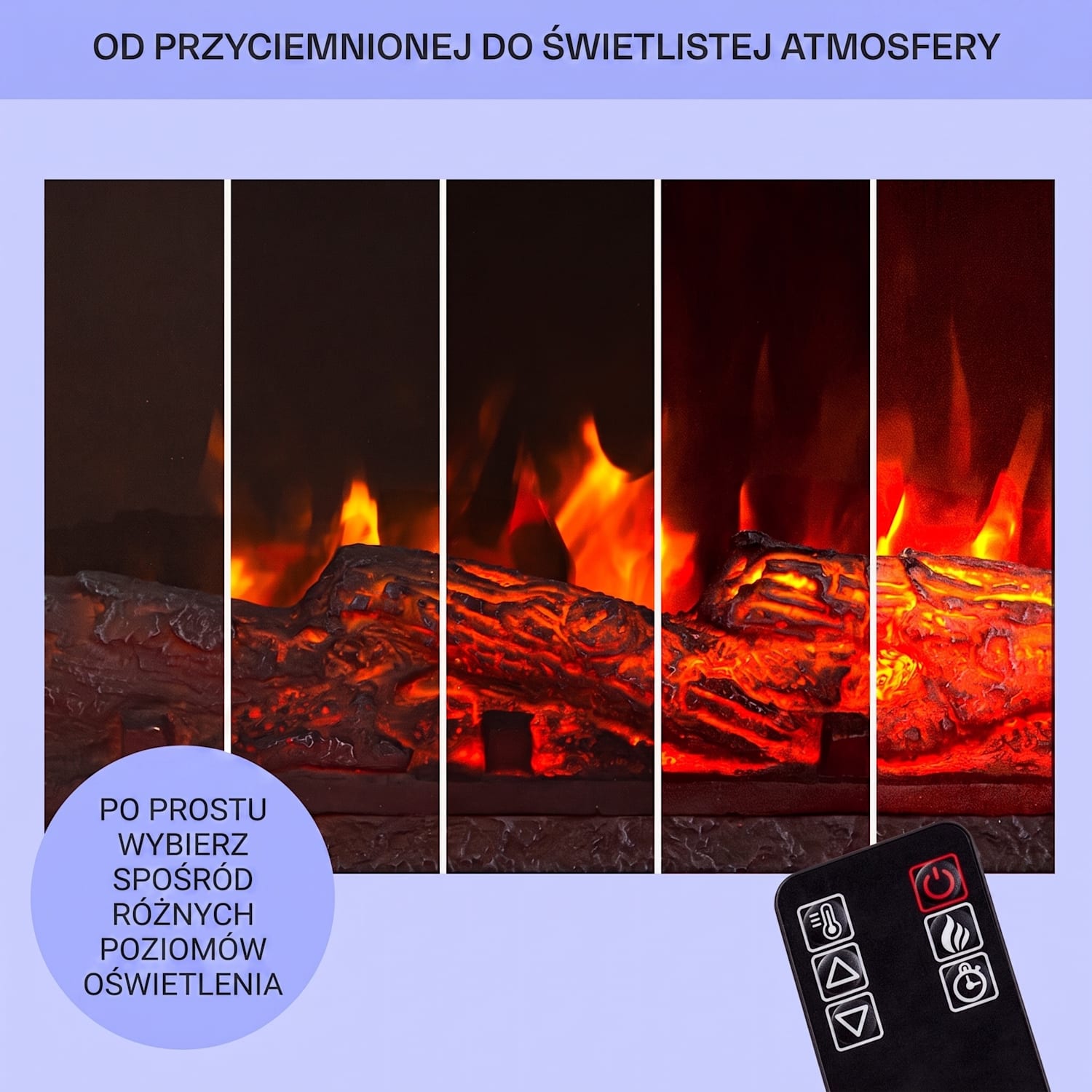 Studio Light & Fire 3 Smart, kominek, 1000/2000 W, MDF, WiFi Control 