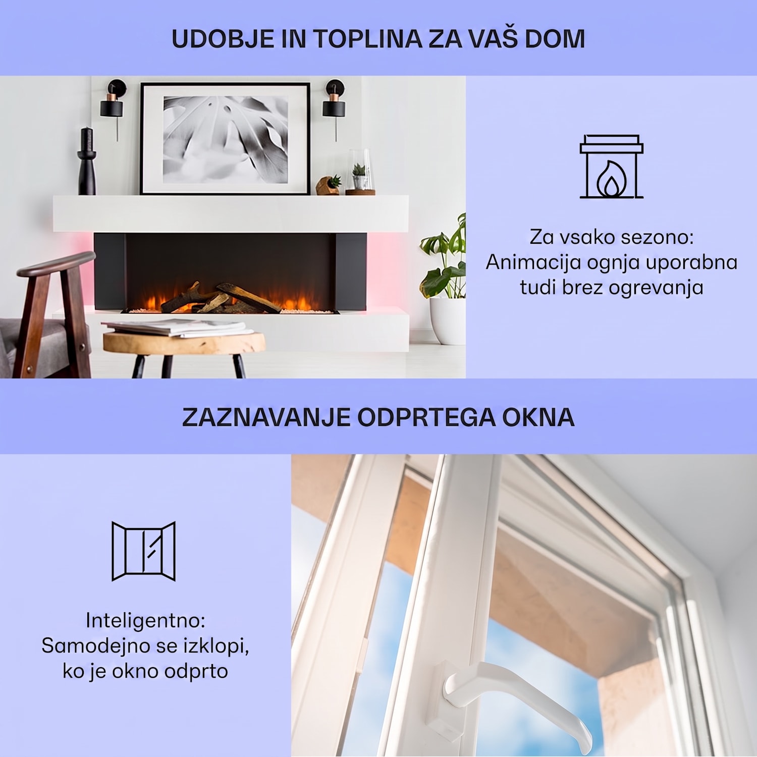 Studio Light & Fire 1 Smart, kamin, 1000/2000W, MDF, WiFi nadzor Klasický | žádný | Bela