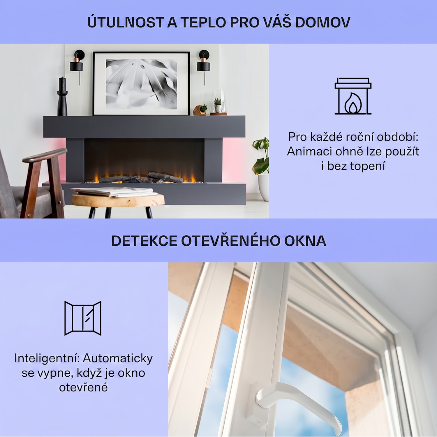 Studio Light & Fire 1 Smart, elektrický krb, 1000/2000 W, MDF, WiFi Control Klasický | žádný | Tmavě šedá