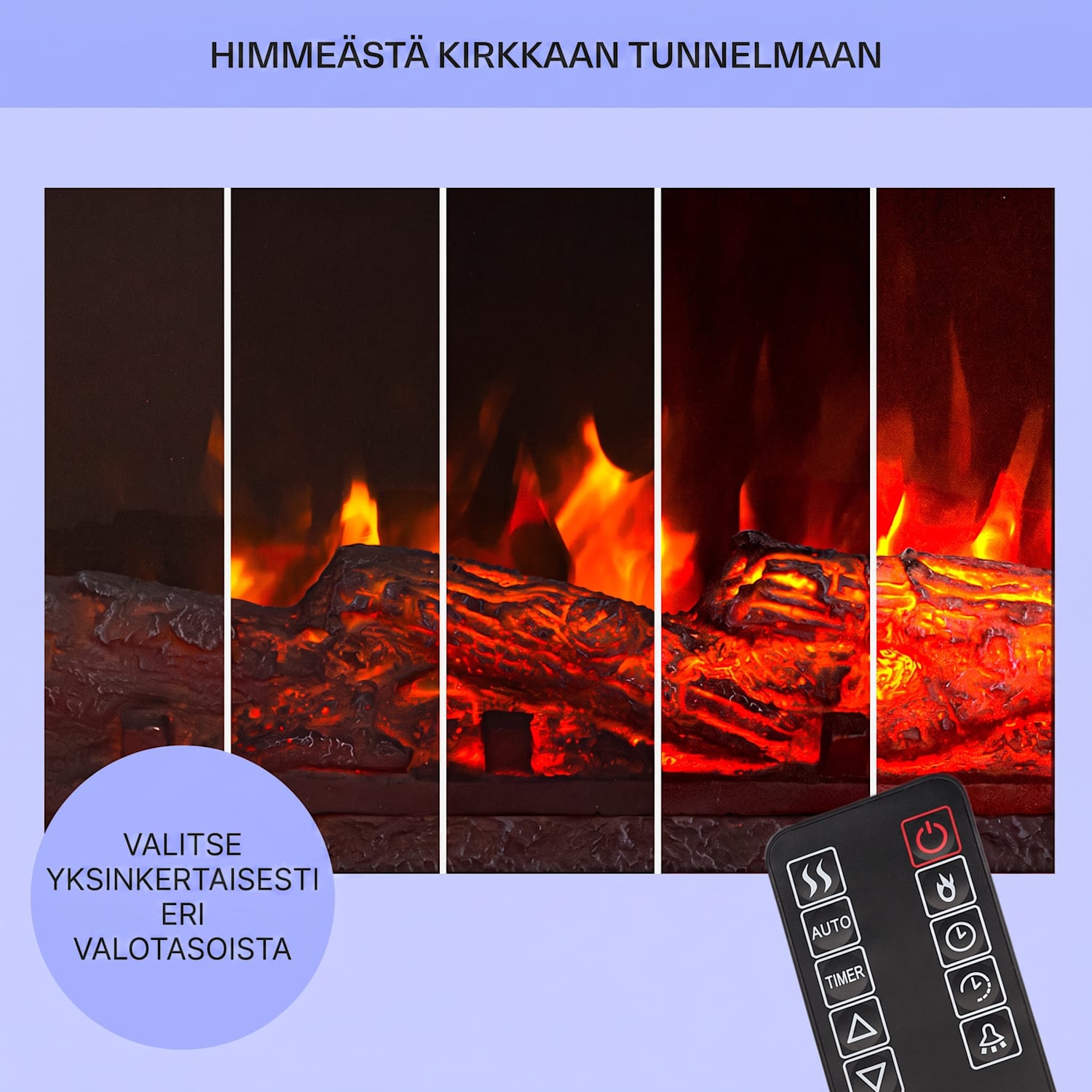 Studio Light & Fire 1 Smart -takka 1000/2000 W MDF WiFi-ohjaus Klassinen | ei | Tummanharmaa