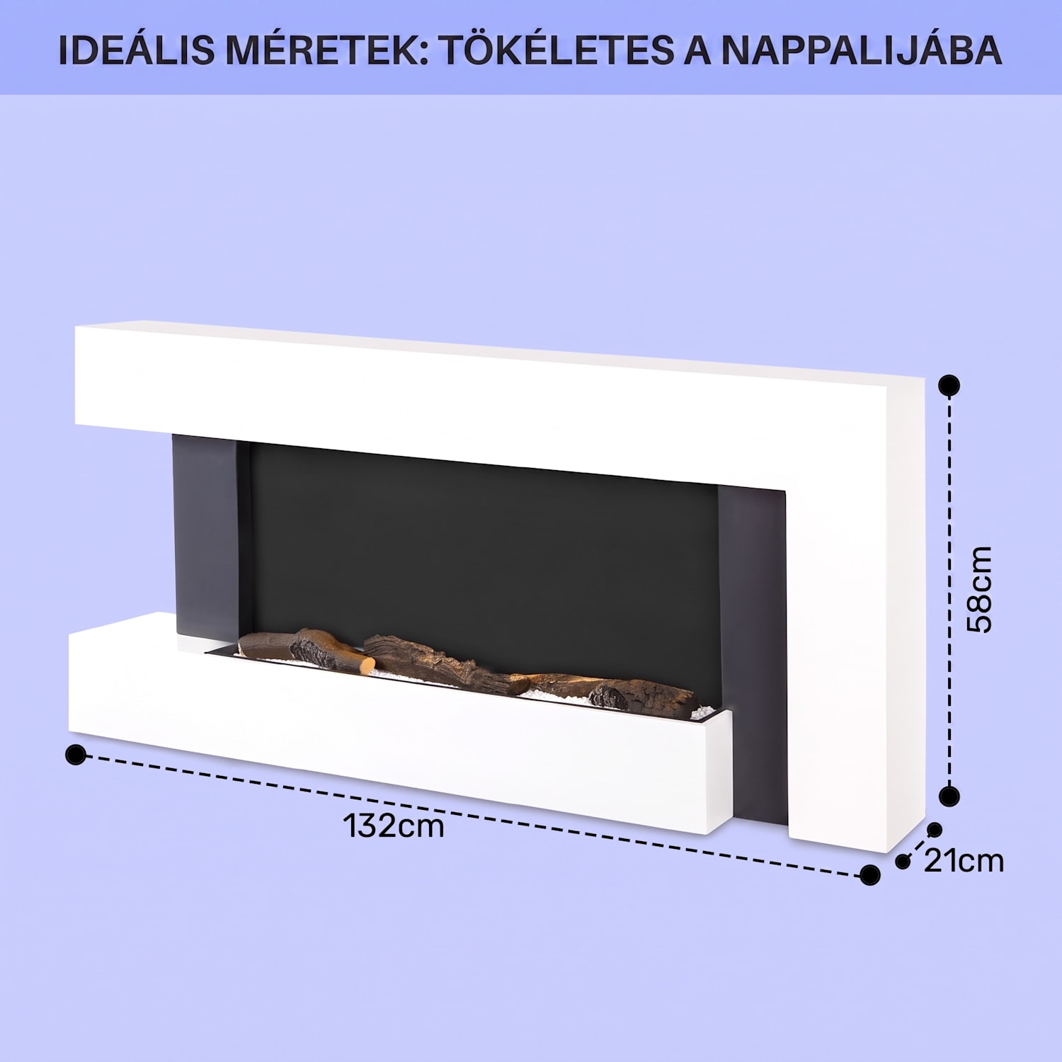 Studio Light & Fire 2 Smart, kandalló, 1000/2000 W, MDF, WiFi Control 