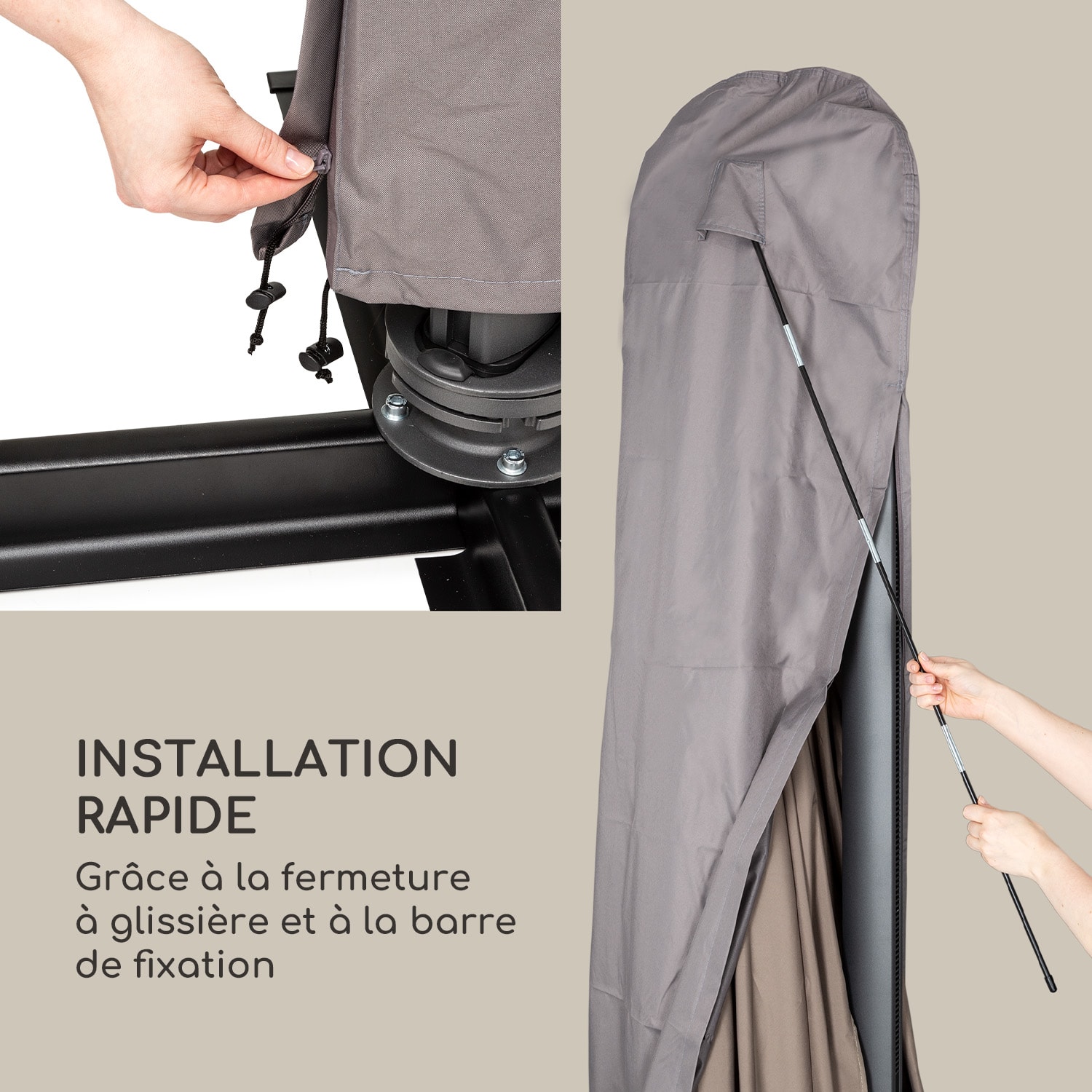Saint-Tropez parasolhoes polypropyleen UV50+ rits 