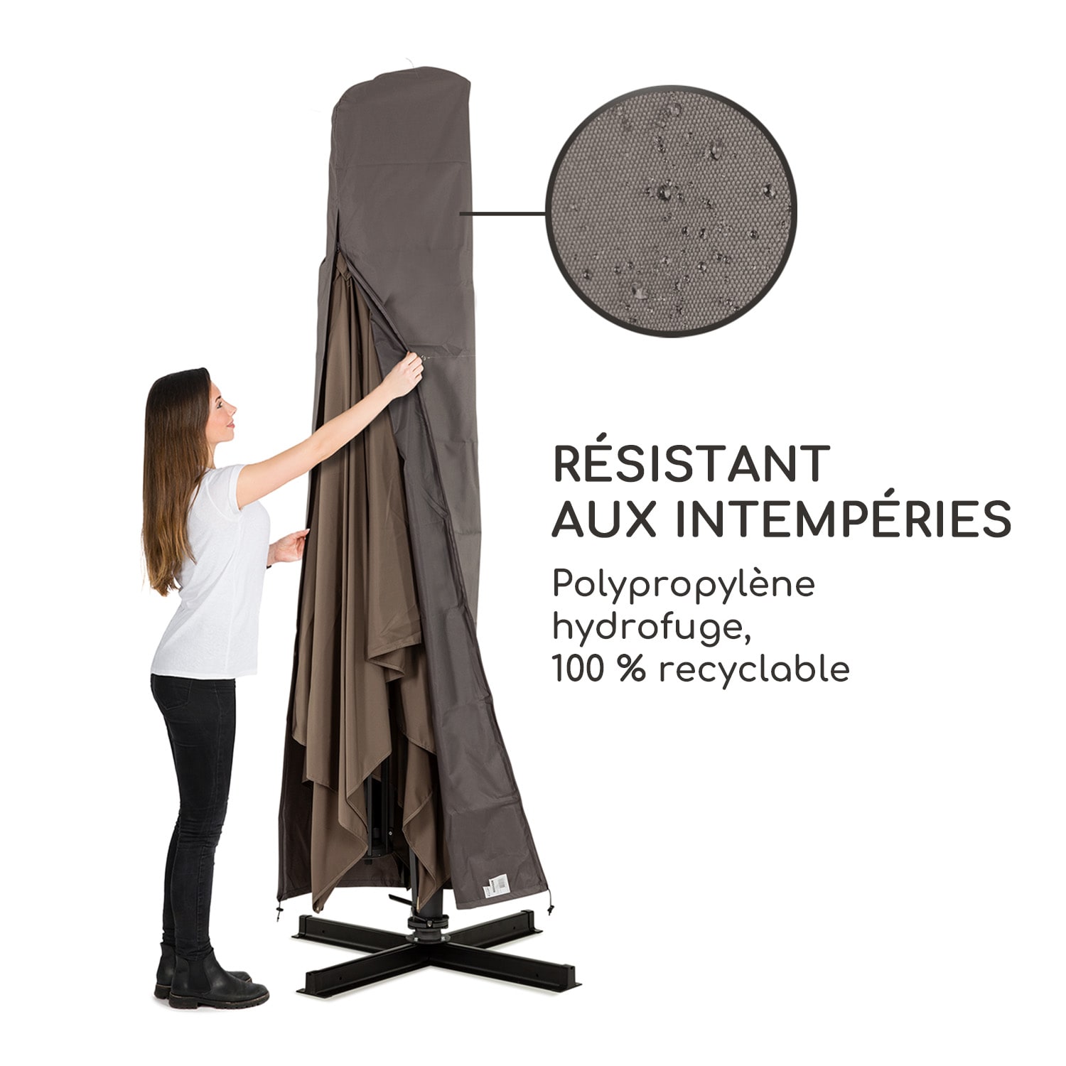 Saint-Tropez parasolhoes polypropyleen UV50+ rits 