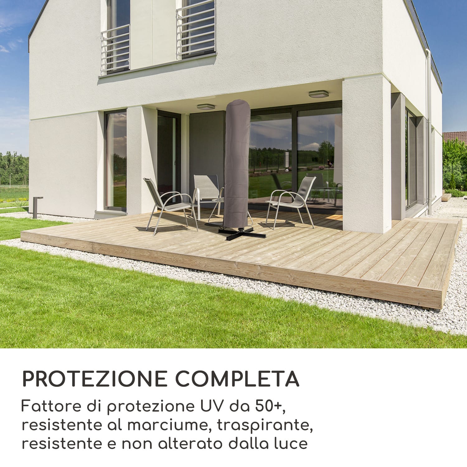 Copri ombrellone Saint-Tropez in polipropilene UV50+  chiusura a zip 