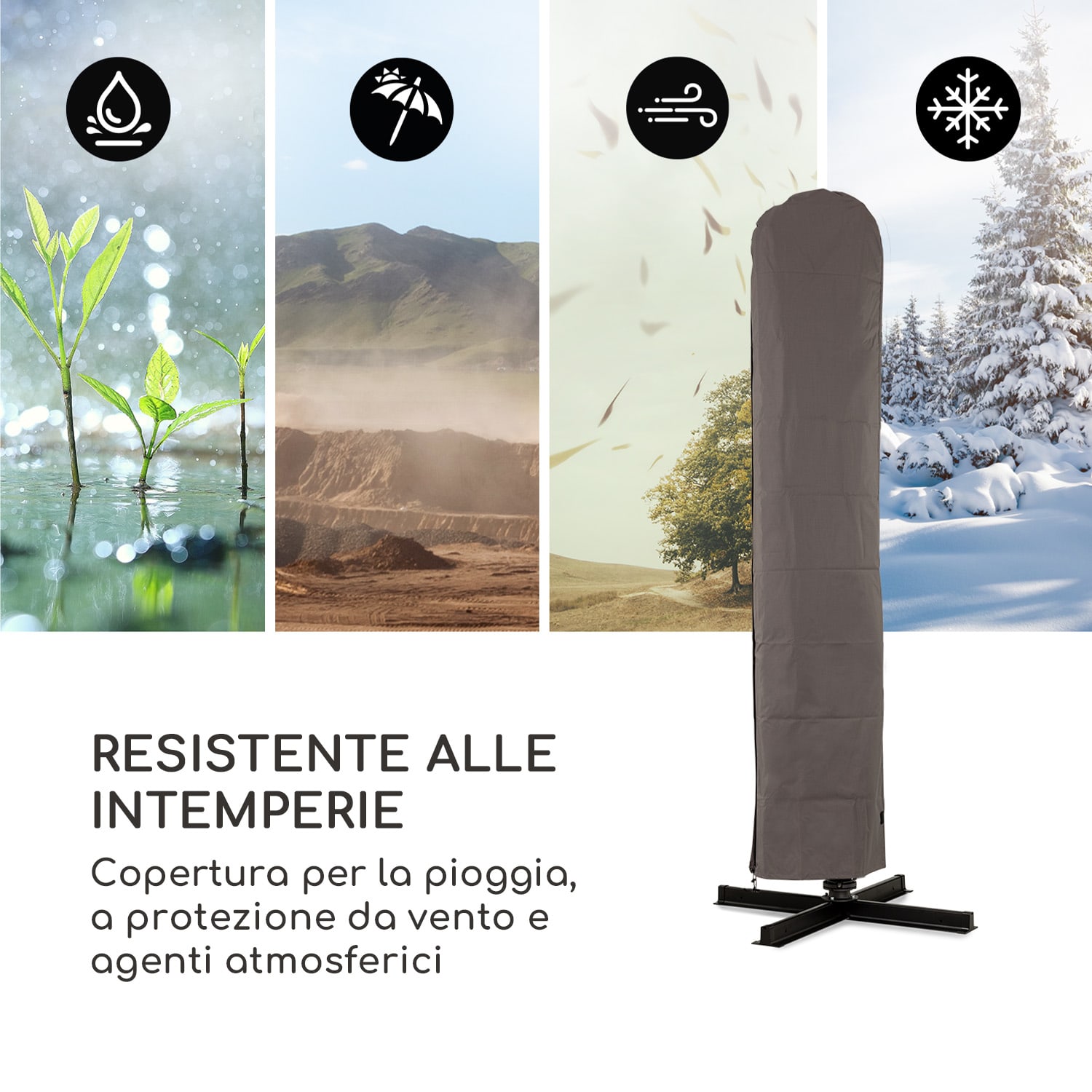 Copri ombrellone Saint-Tropez in polipropilene UV50+  chiusura a zip 