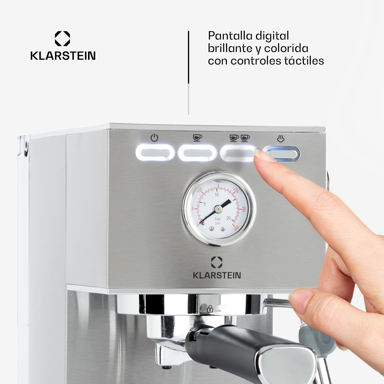 Cafetera Gusto Classico 1350 vatios 20 bares de presión depósito de agua: 1,4 litros acero inoxidable 