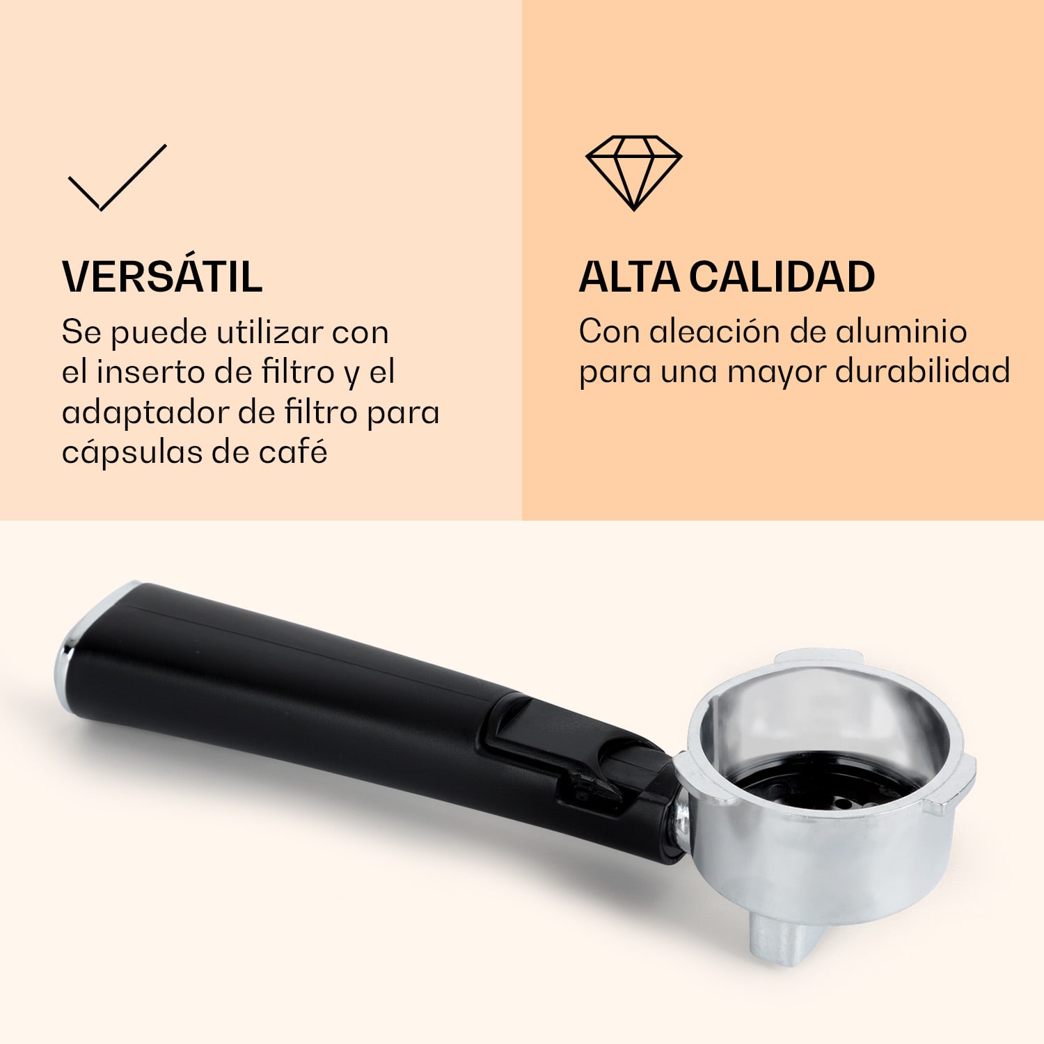 Pausa Portafiltros para cafeteras exprés accesorios de aleación de aluminio 
