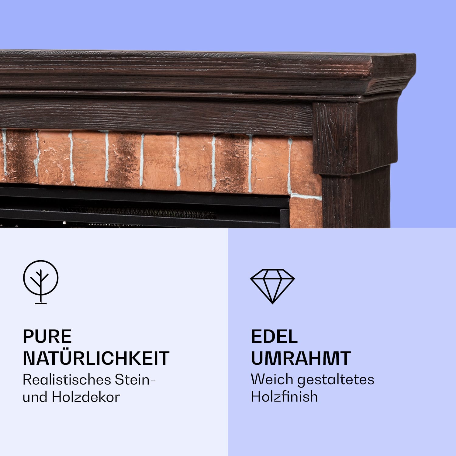 Beerenberg Elektrischer Kamin 1800 W 10 bis 30 °C Fernbedienung Dunkelbraun