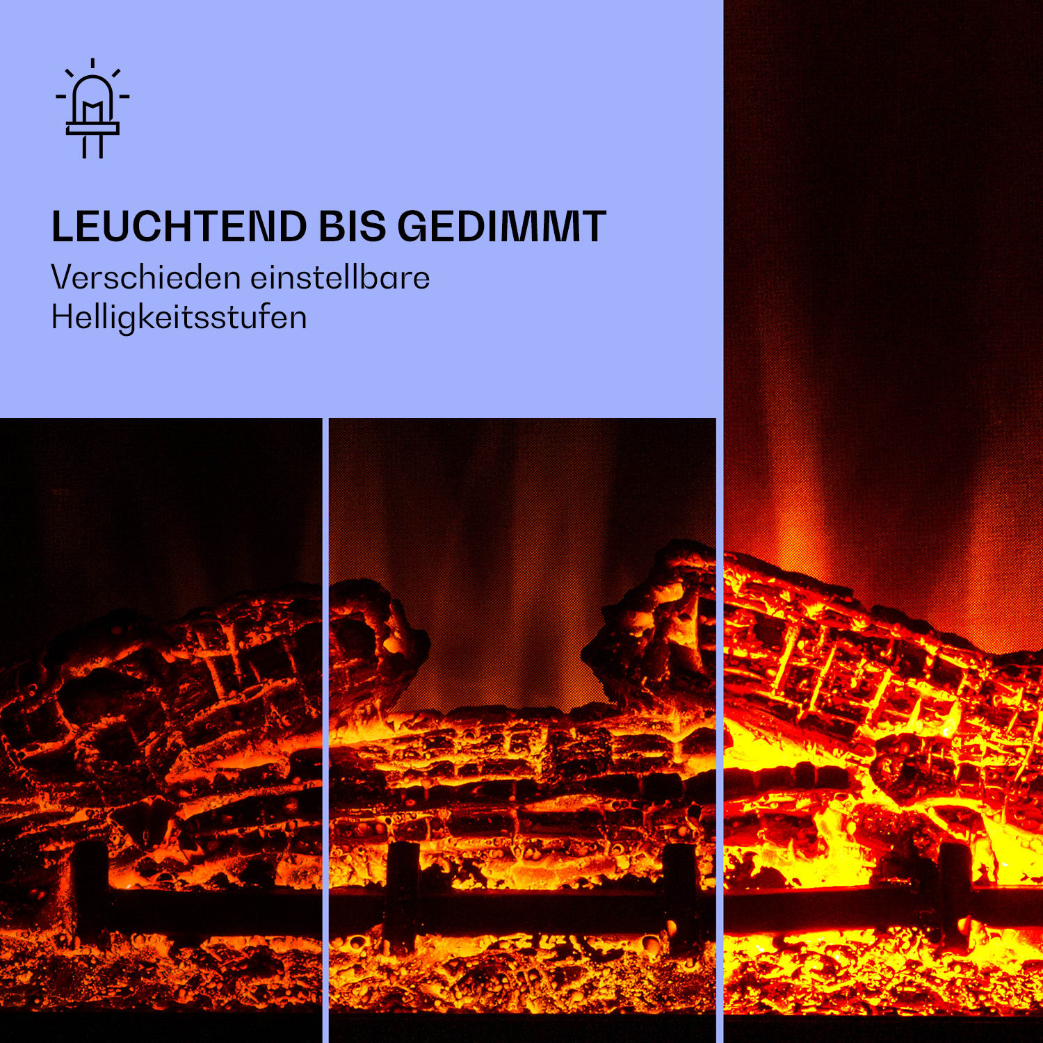 Beerenberg Elektrischer Kamin 1800 W 10 bis 30 °C Fernbedienung Dunkelbraun