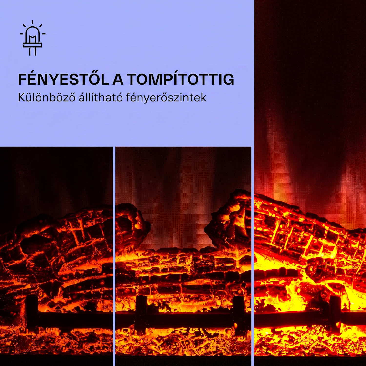 Nevis Peak, elektromos kandalló, 1800 W, 10 - 30 °C fűtési funkció, távirányító 