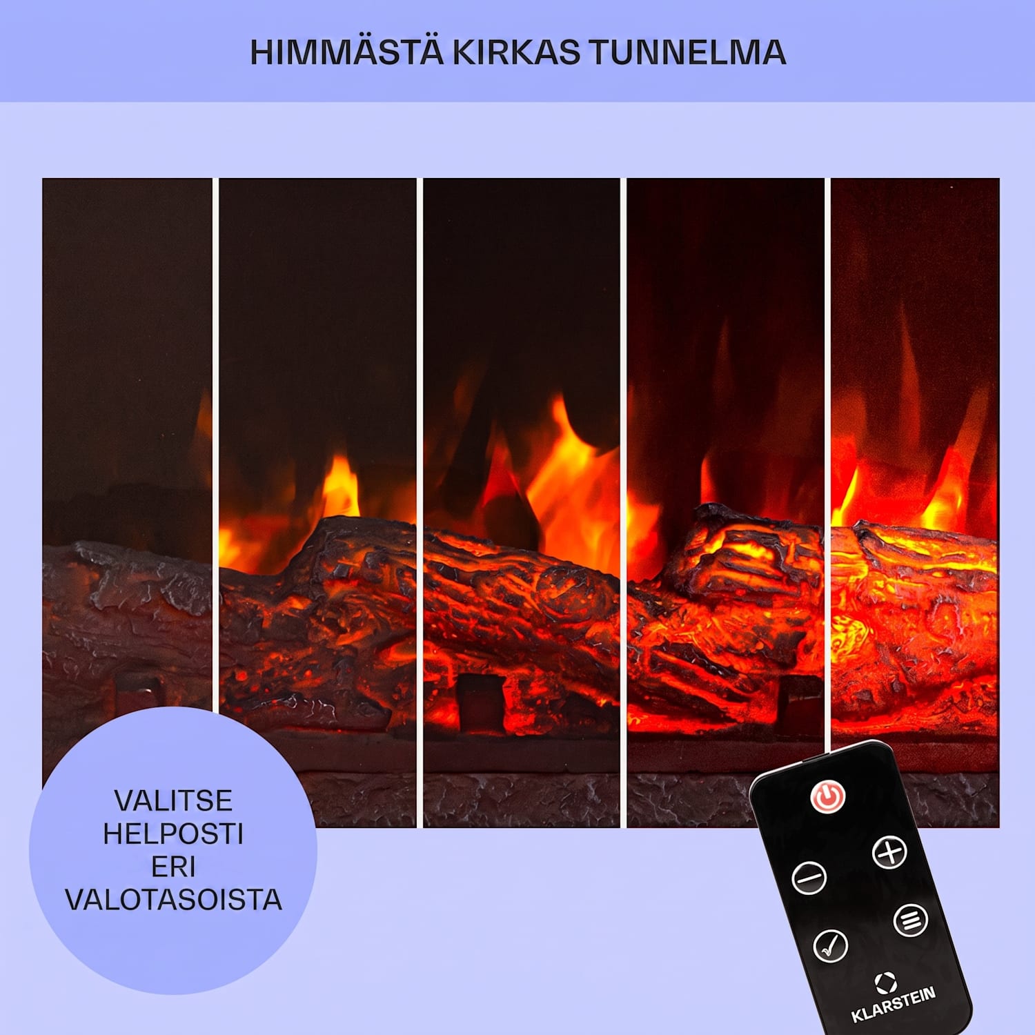 Studio 5 Arc  sähkötakka 1800 W LED-liekit lämpöpuhallin kaukosäädin kyllä | Valkoinen