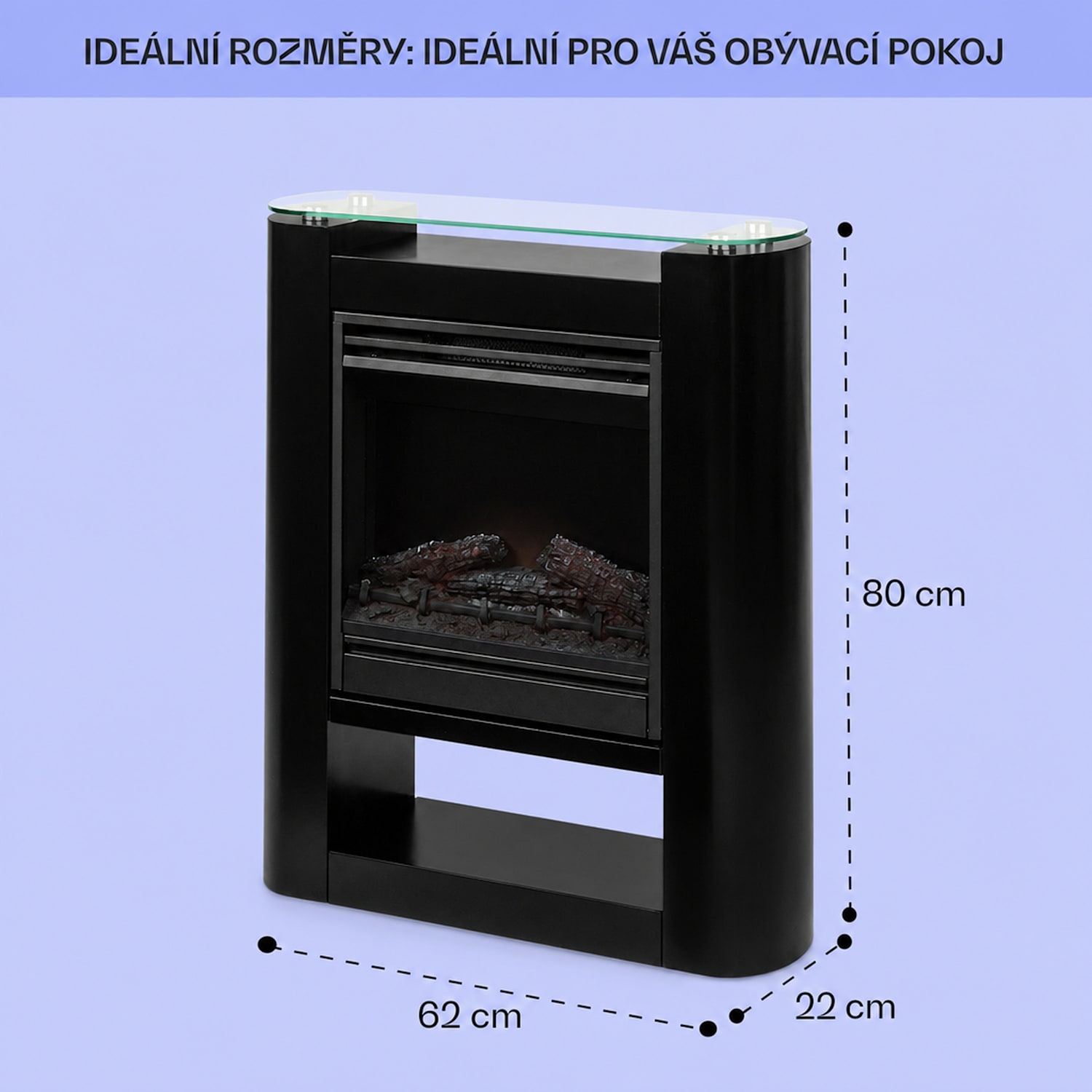 Studio 5 Arc, elektrický krb, 1800 W, LED plameny, ventilátor, dálkové ovládání Ano | Černá