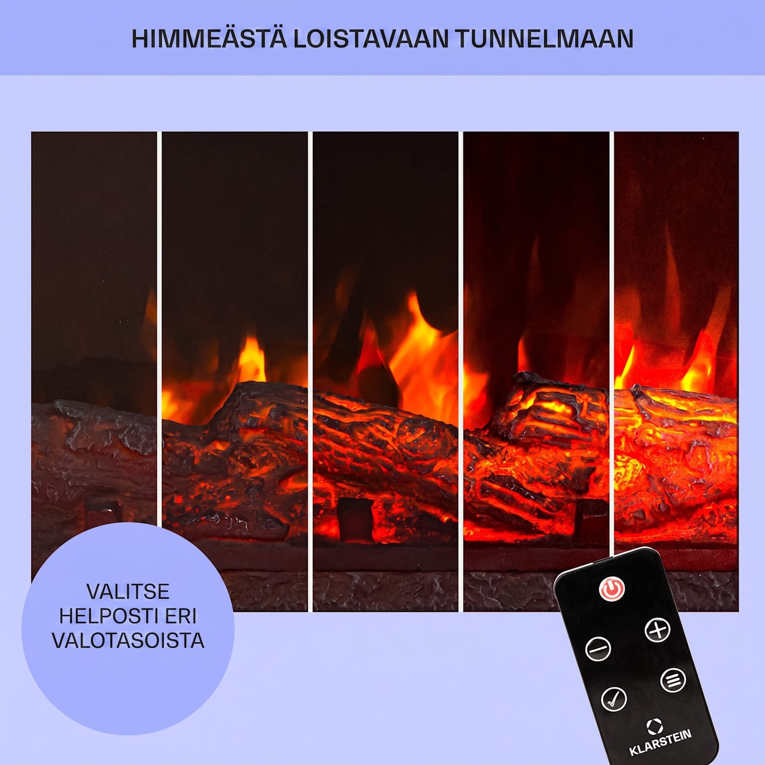 Studio 5 Arc  sähkötakka 1800 W LED-liekit lämpöpuhallin kaukosäädin kyllä | Musta
