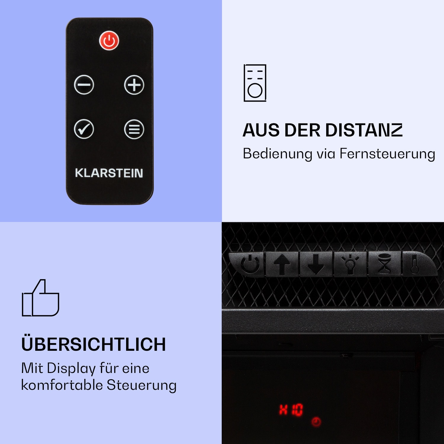 Studio 10 Arc  Cheminée électrique 1800 W LED Flammes Chauffantes Télécommande Blanc