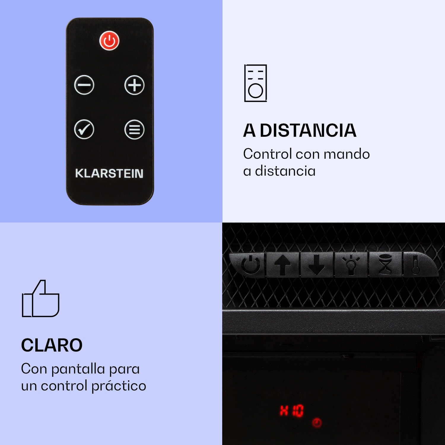 Studio 10 Arc  Chimenea eléctrica 1800 W Llamas led Calefacción Mando a distancia 