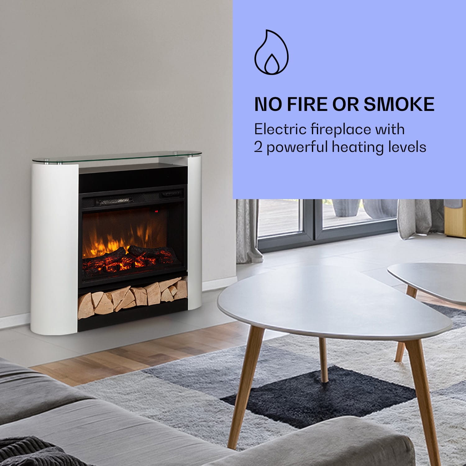 Studio 10 Arc, elektrický krb, 1800 W, LED plamene, ventilátor, diaľkové ovládanie 