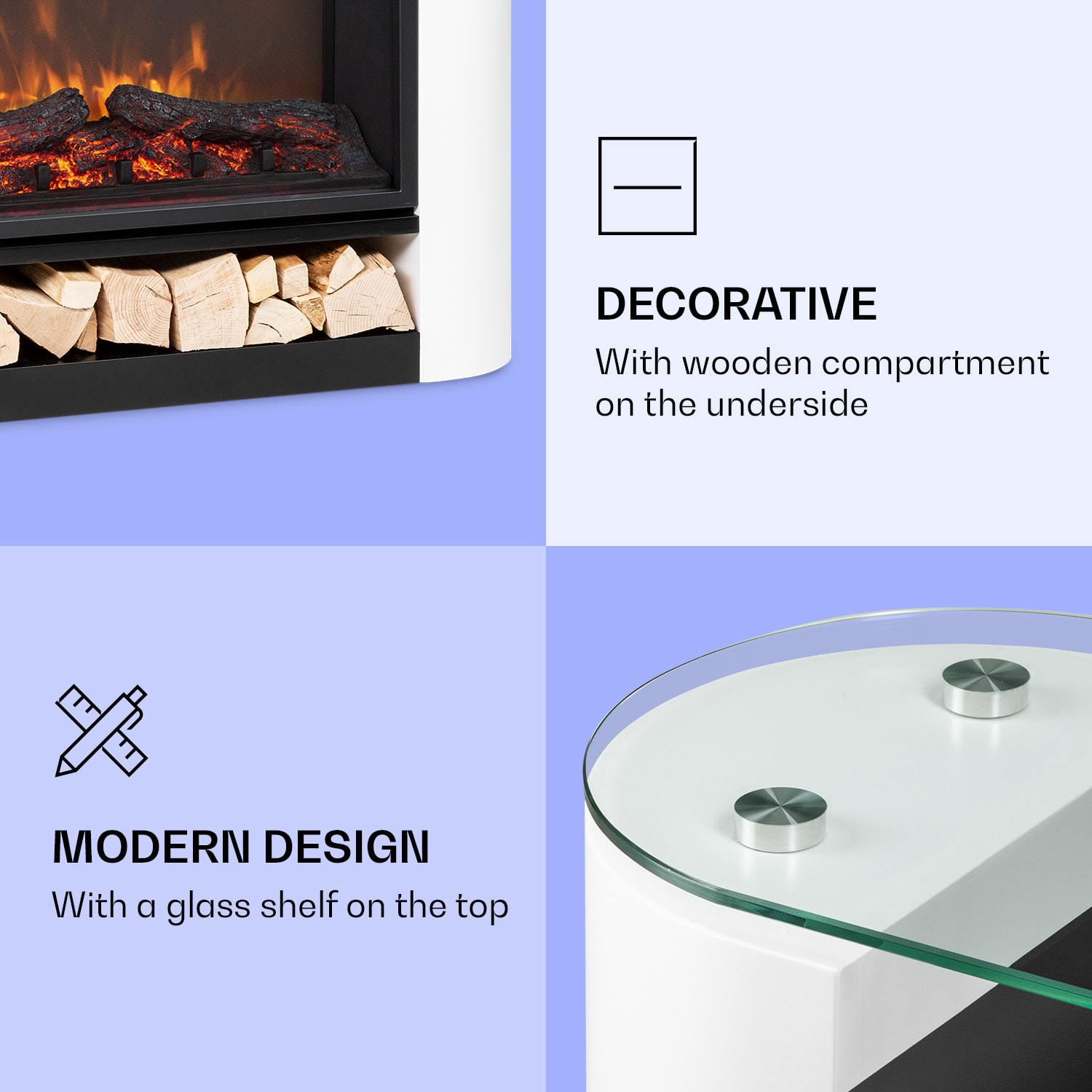 Studio 10 Arc, elektrický krb, 1800 W, LED plamene, ventilátor, diaľkové ovládanie 