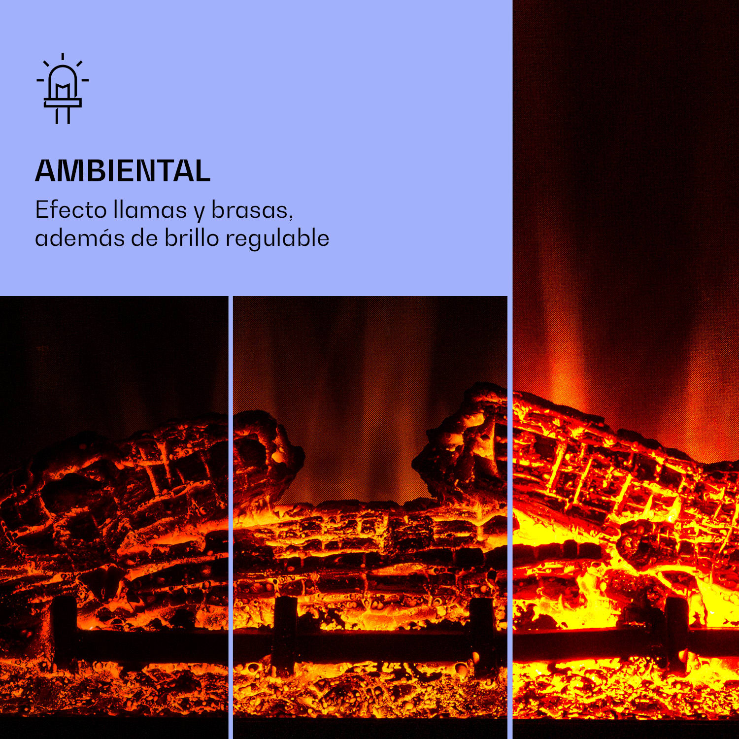 Studio 10 Arc  Chimenea eléctrica 1800 W Llamas led Calefacción Mando a distancia Negro