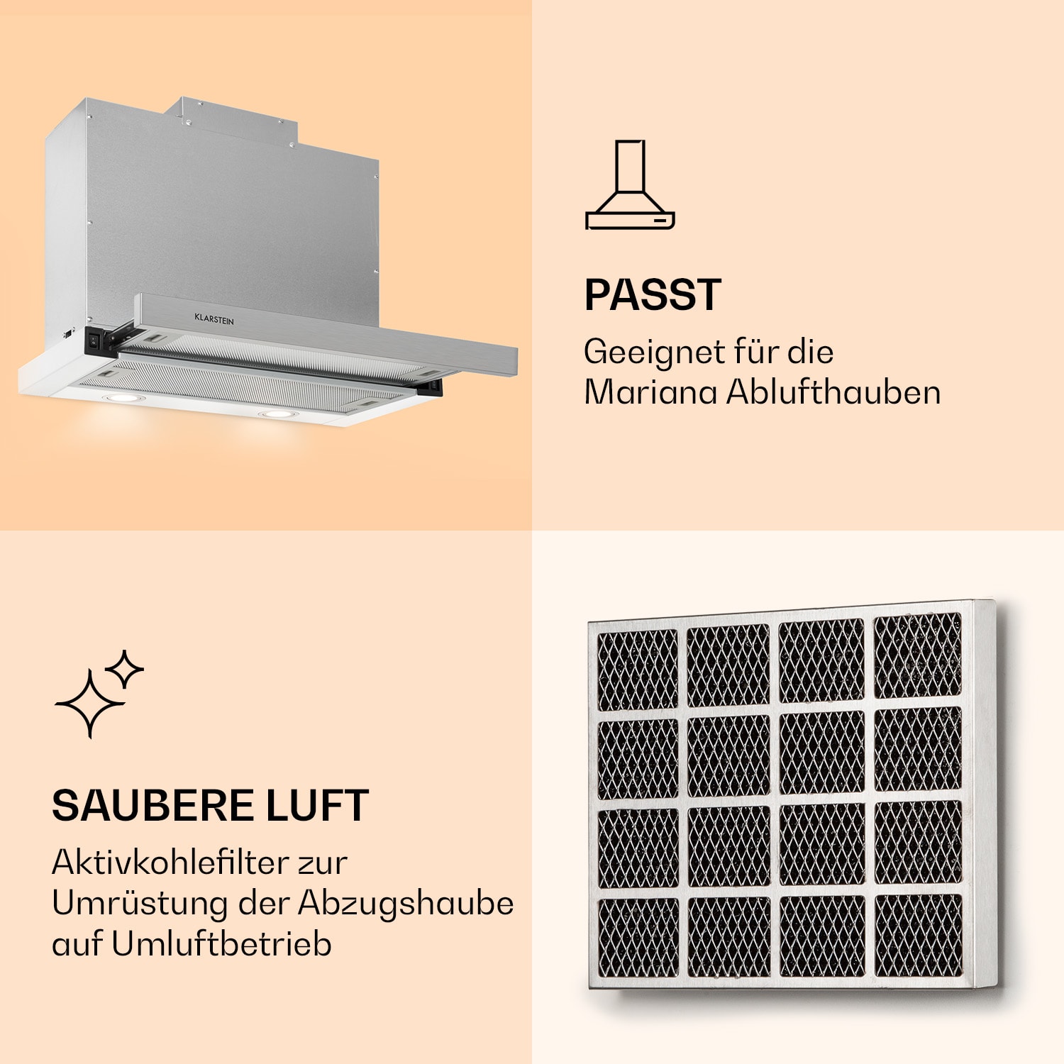 Mariana - Filtro ai carboni attivi, accessorio, pezzo di ricambio, 20 x 2 x 17 cm (LxAxP) 