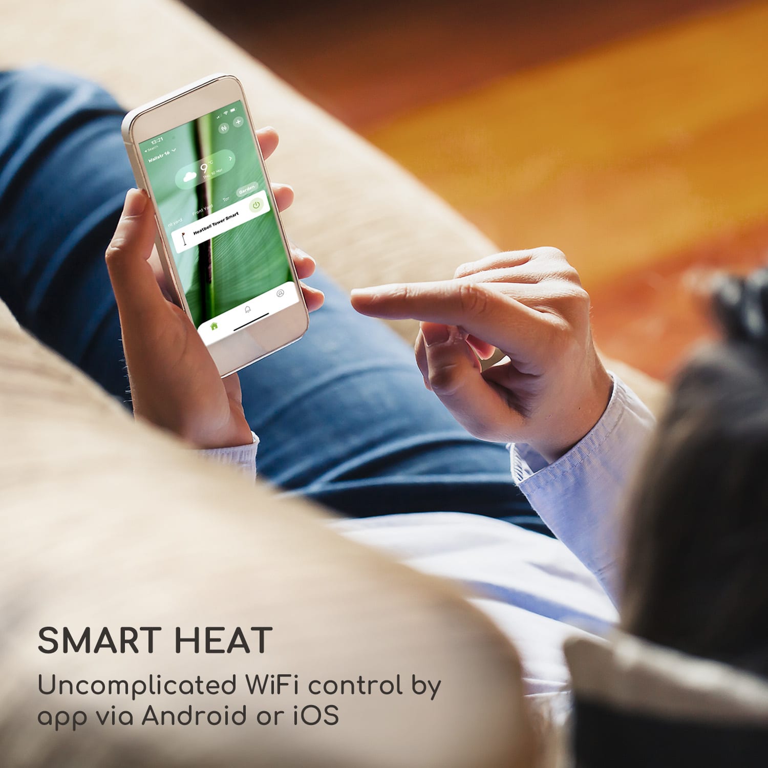 Heatbell Wall Smart, infračervený terasový ohrievač, IPX4, 800/1200/2000 W, outdoor Biela