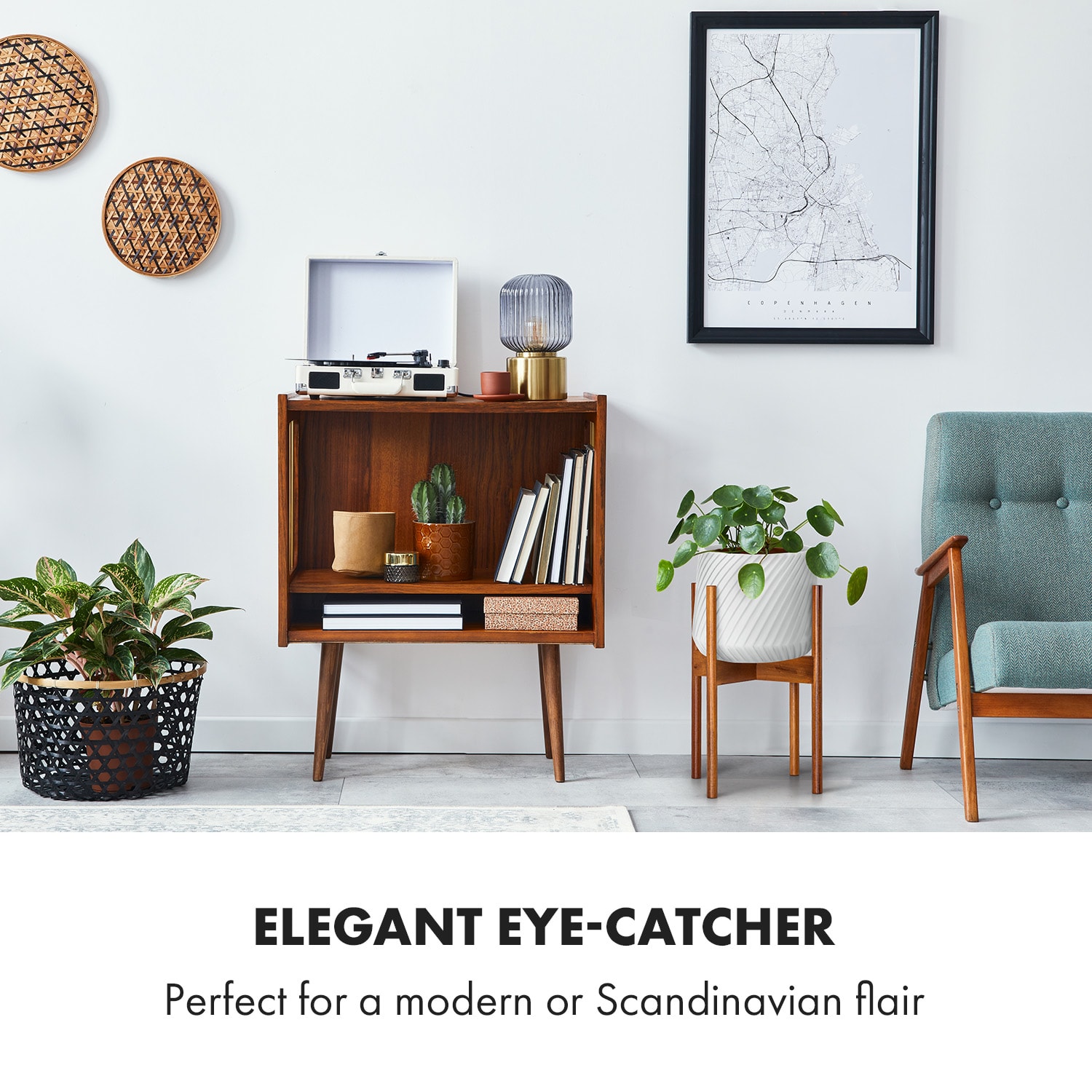 Zeist Växthållare 2 höjder kan kombineras placerings-design naturlig M (Ø 25,4 cm) | Akacia