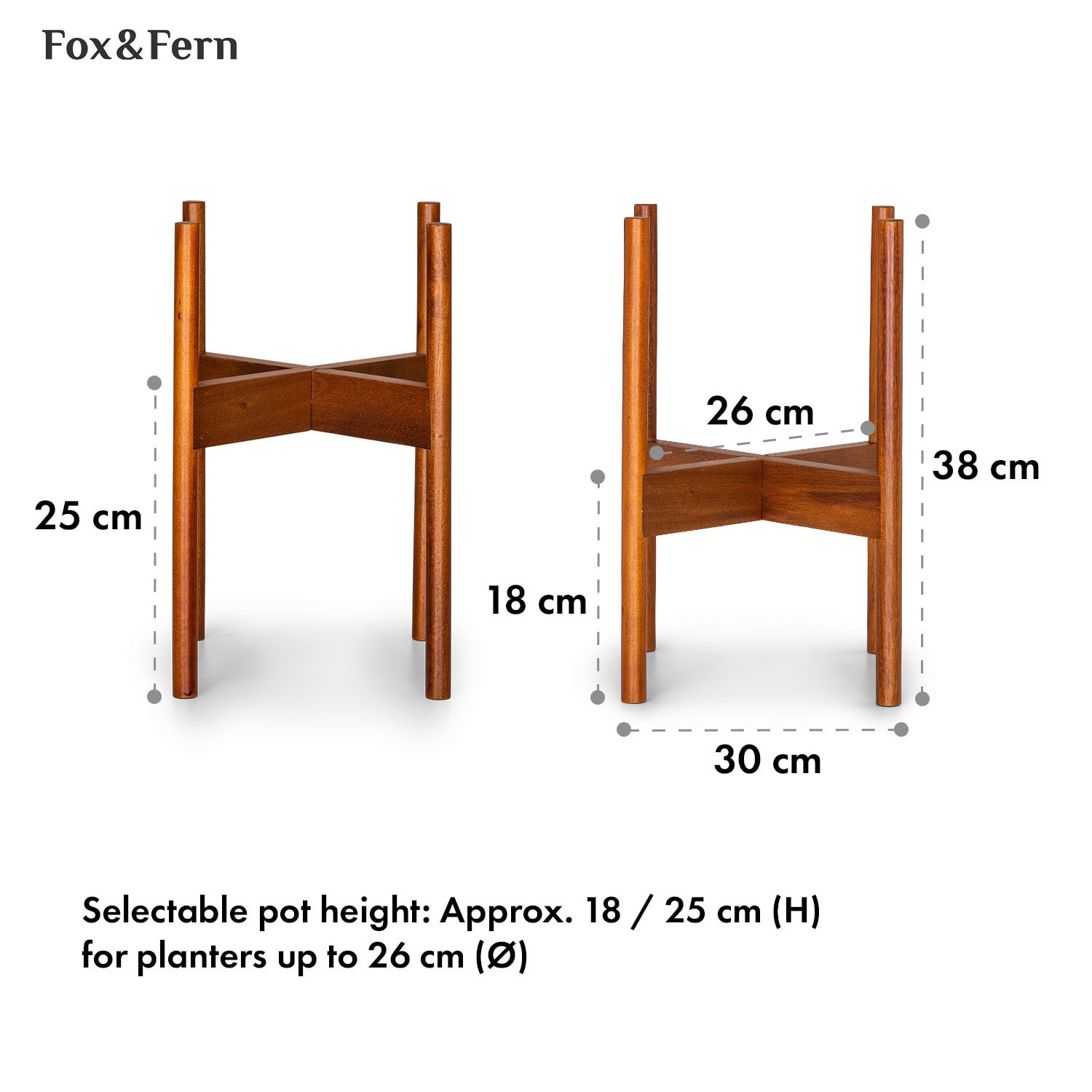 Zeist Växthållare 2 höjder kan kombineras placerings-design naturlig M (Ø 25,4 cm) | Akacia