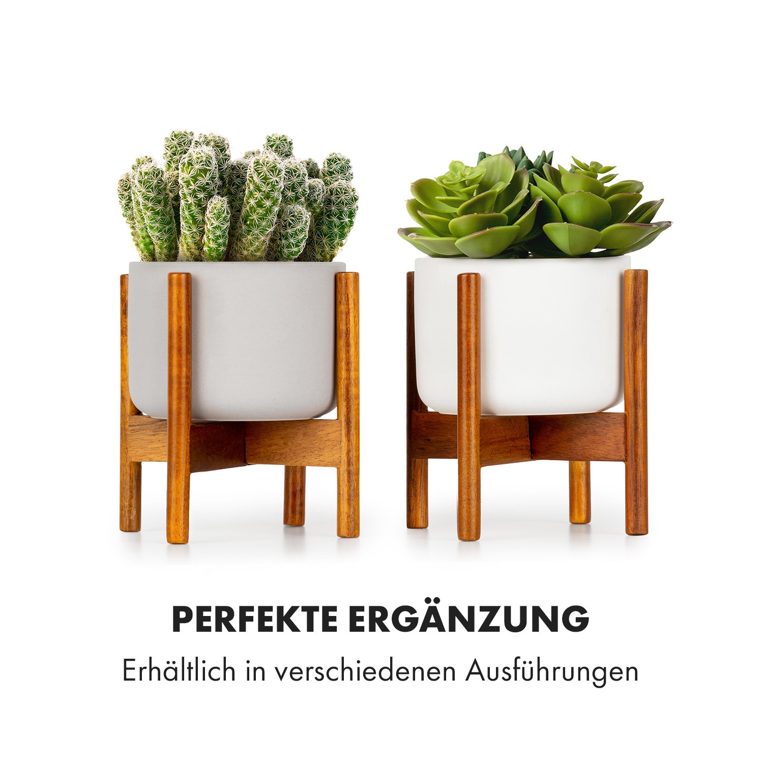 Thorn Blumentopf mit Ständer 50er Jahre Stil 2 Größen XS (Ø 8,9 cm) | Weiß