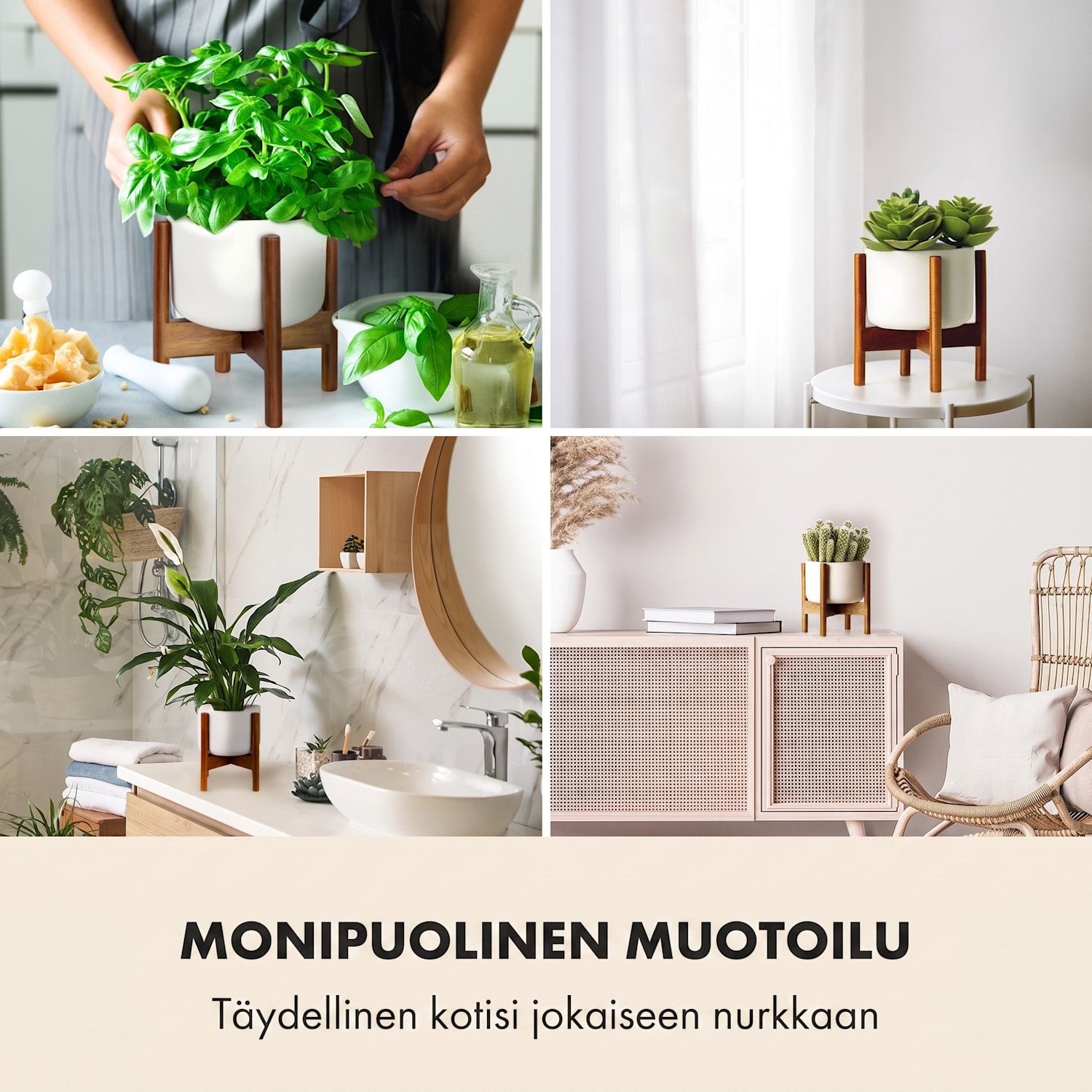 Thorn kukkaruukku jalustalla 50-luvun tyyli 2 kokoa XS (Ø 8,9 cm) | Valkoinen