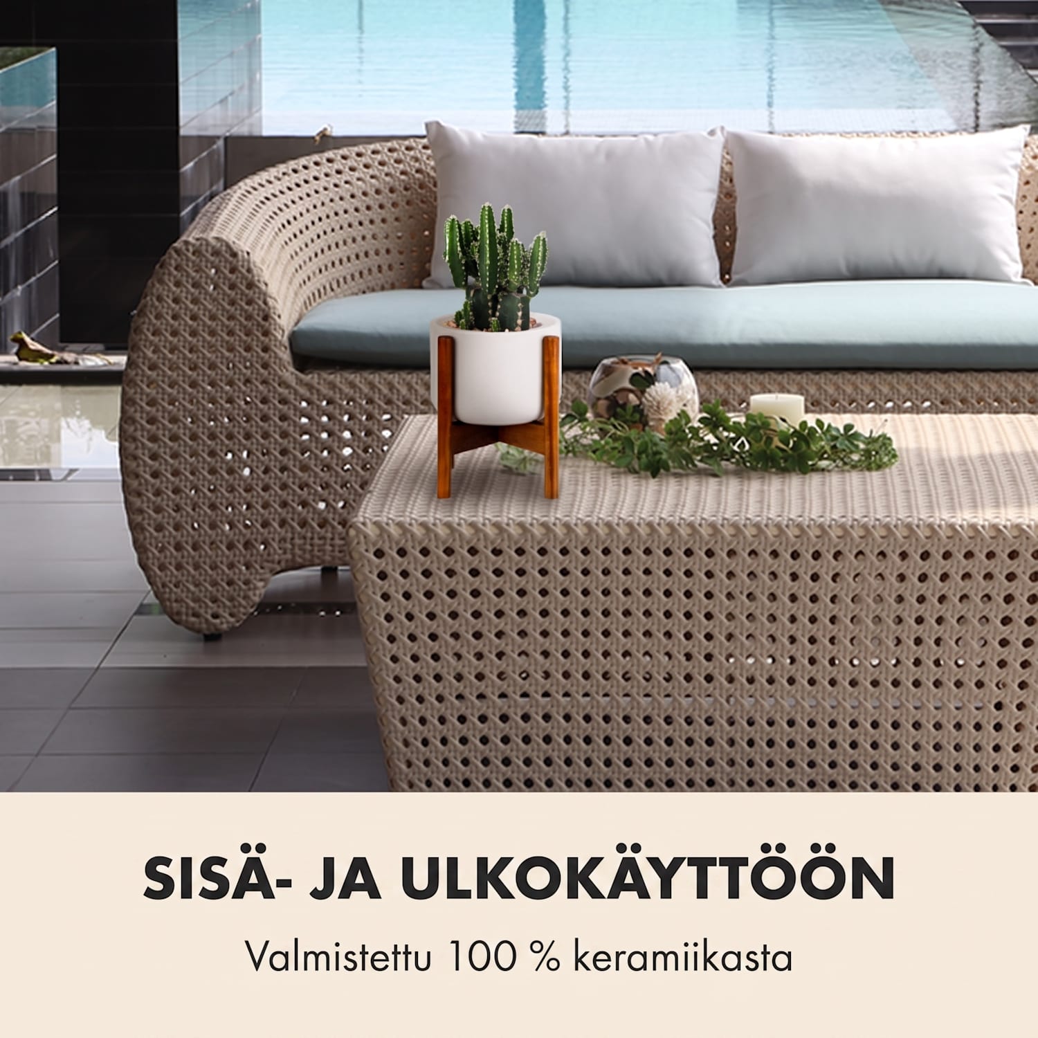 Thorn kukkaruukku jalustalla 50-luvun tyyli 2 kokoa XS (Ø 8,9 cm) | Valkoinen