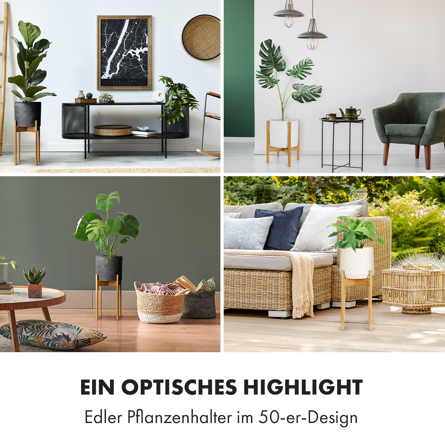 Zeist Pflanzenhalter 2 Höhen kombinierbar Steck-Design naturbelassen