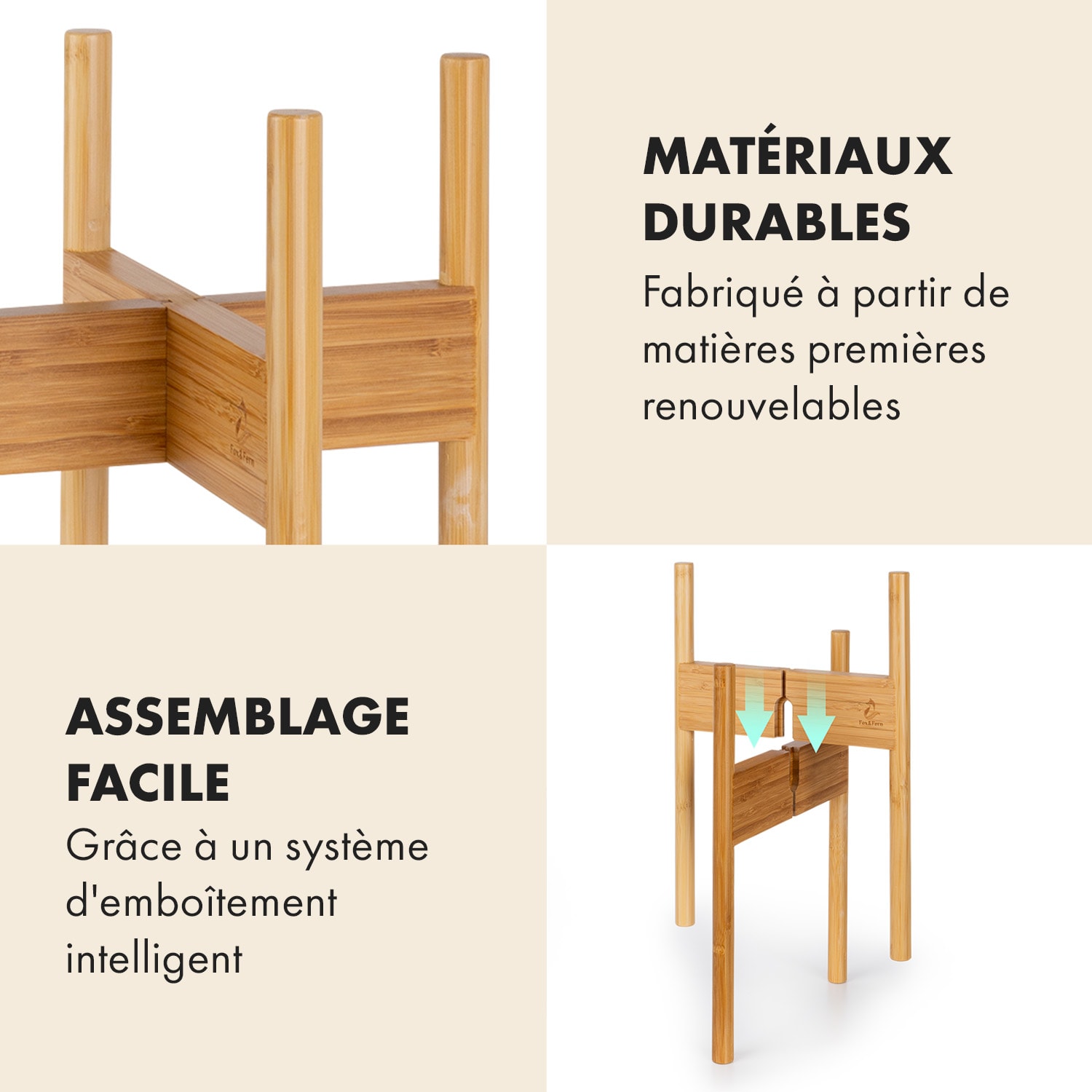 Zeist plantenhouder 2 hoogtes combineerbaar insteekdesign naturel