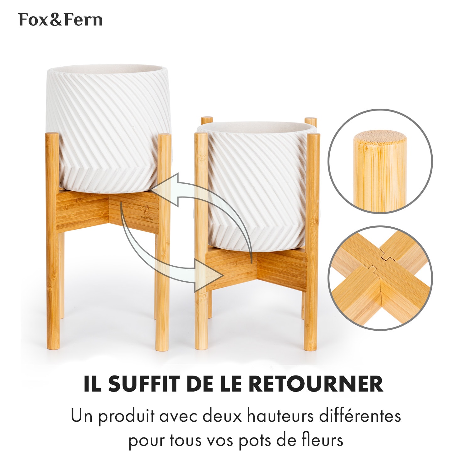 Zeist plantenhouder 2 hoogtes combineerbaar insteekdesign naturel