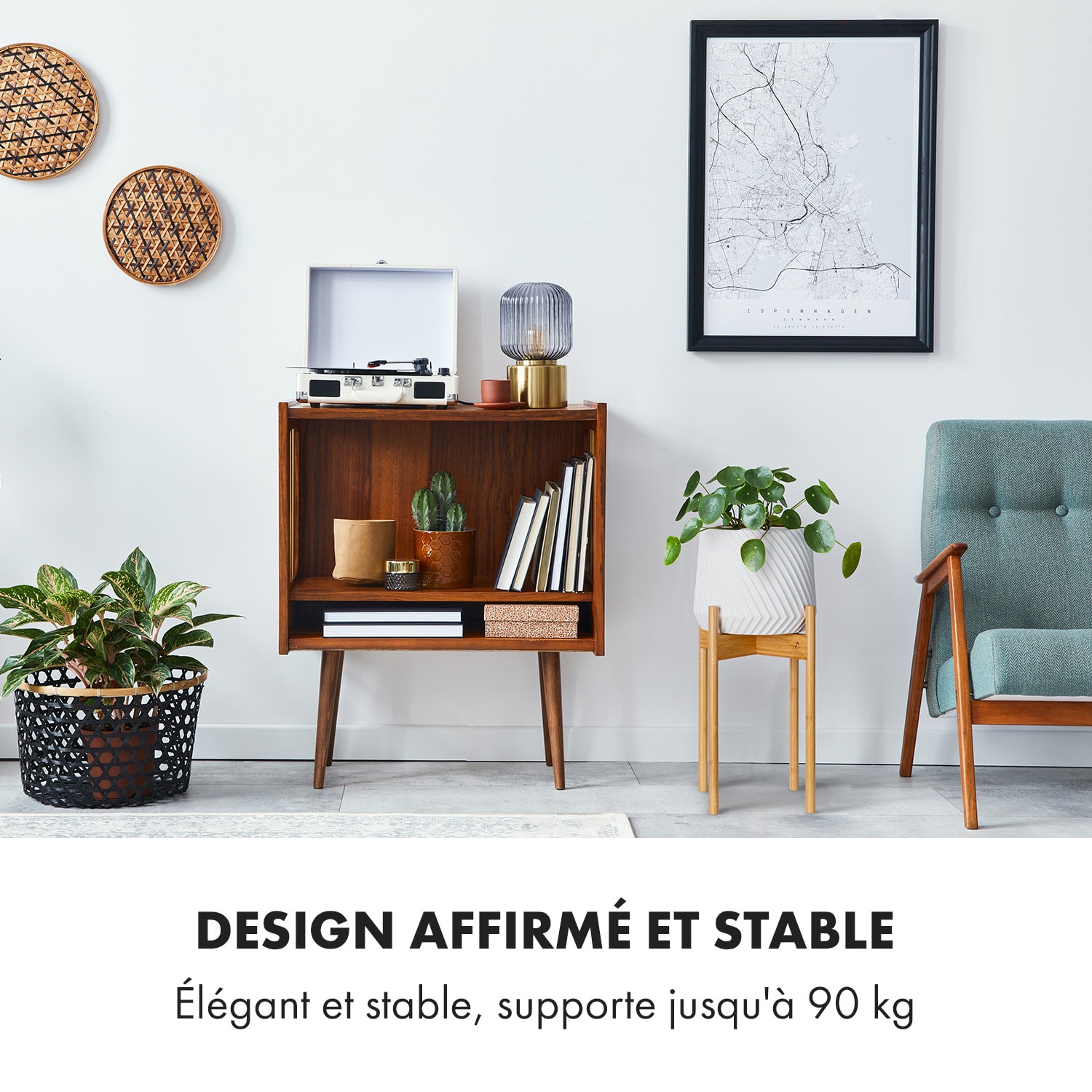 Porte-plantes Zeist 2 hauteurs combinables design emboîtable finition naturelle