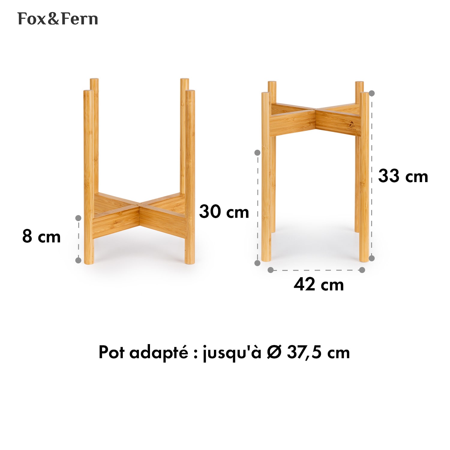Porte-plantes Zeist 2 hauteurs combinables design emboîtable finition naturelle