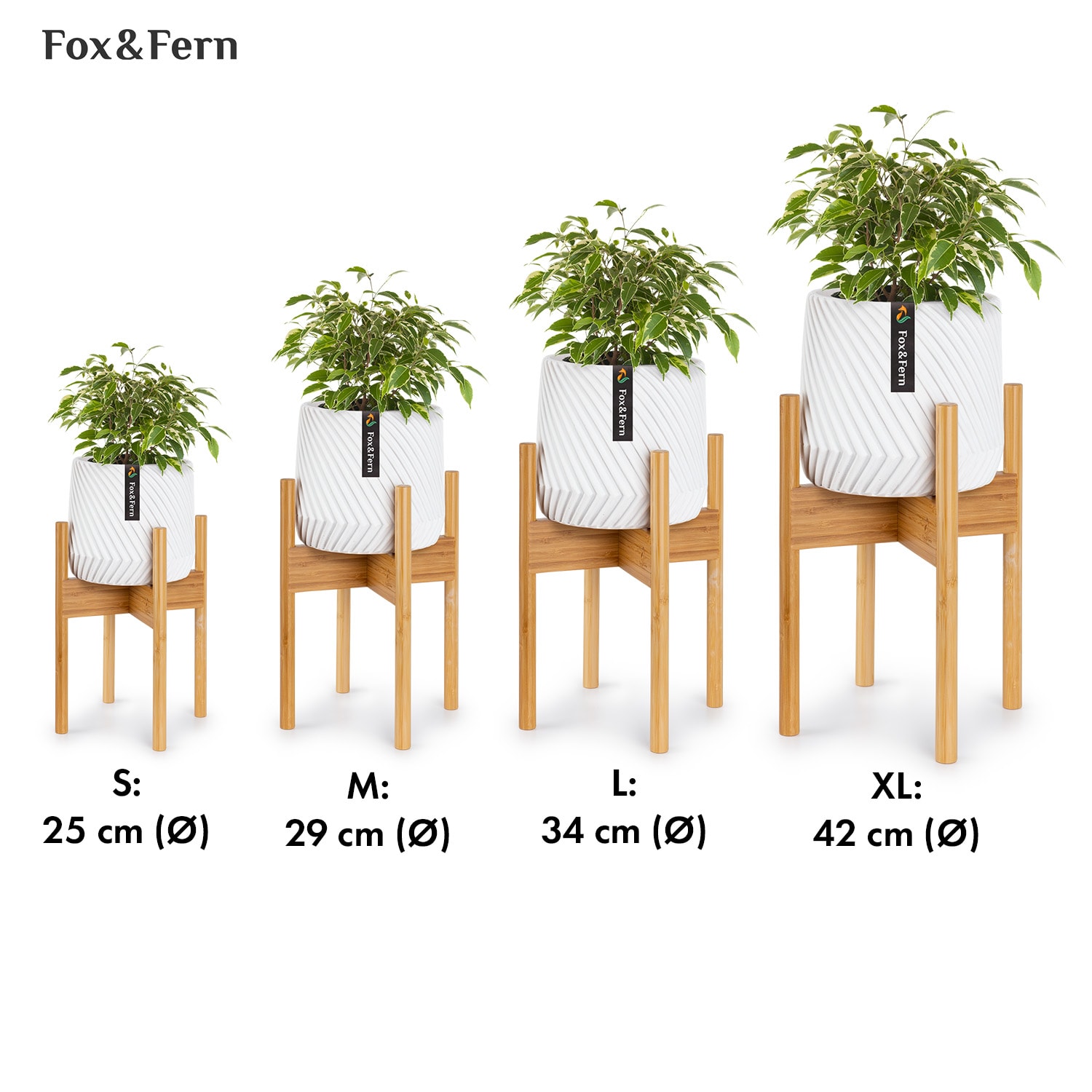 Porte-plantes Zeist 2 hauteurs combinables design emboîtable finition naturelle