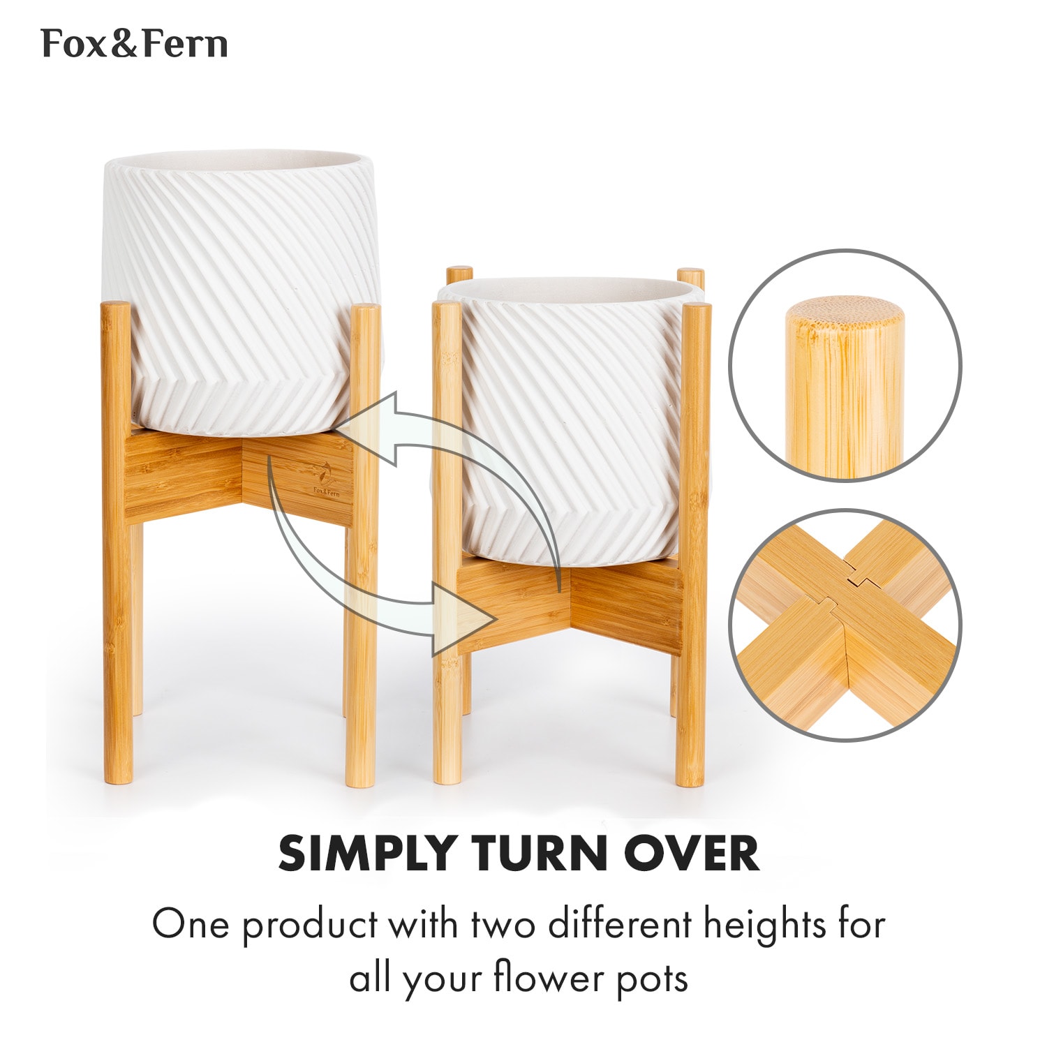 Zeist, virágállvány, 2 magasságban, kombinálható, betolható dizájn, természetes