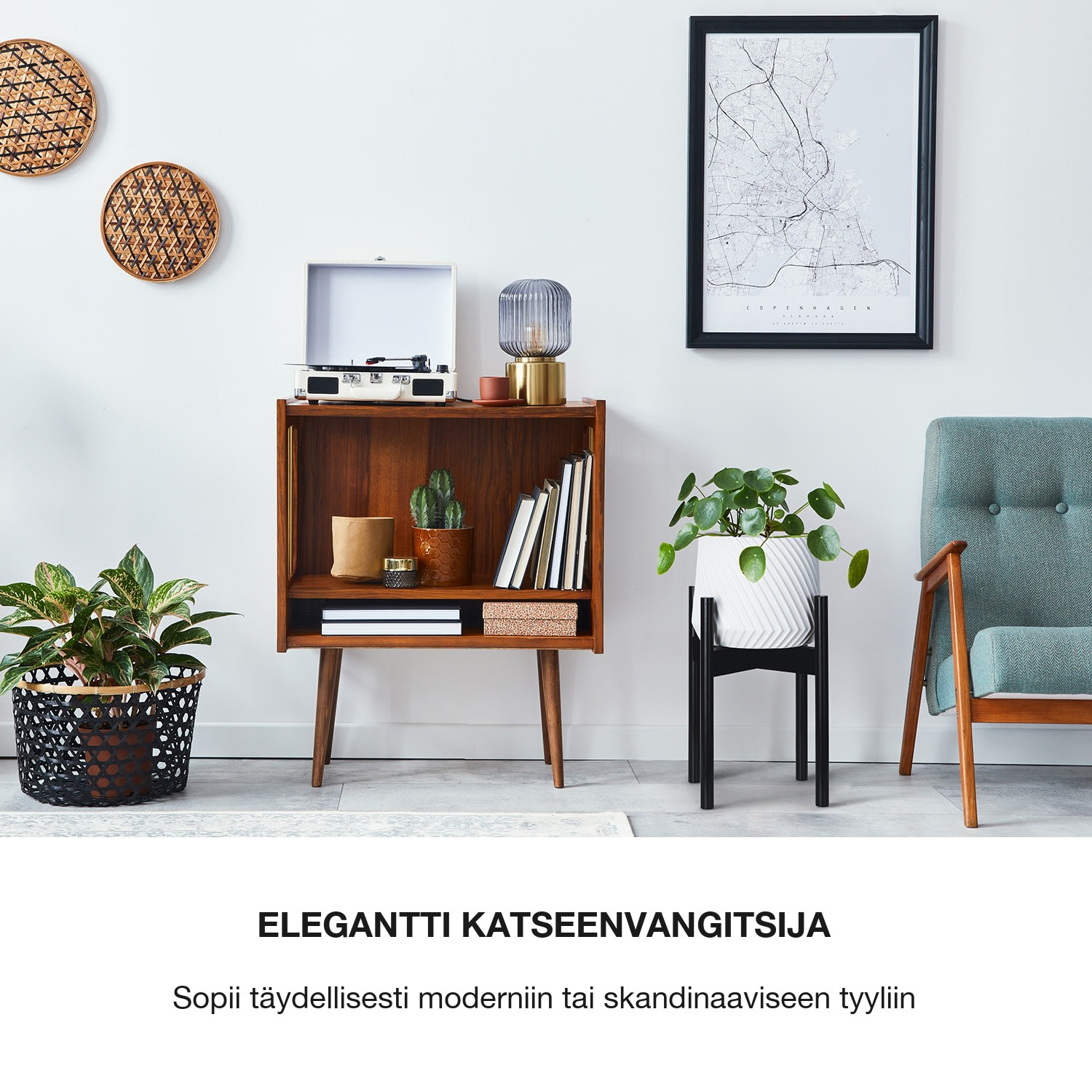 Deventer kasviteline 20,3–30,5 cm halkaisijan ruukuille 2 korkeutta S-L (Ø ca. 20 - 31 cm) | Musta Puu